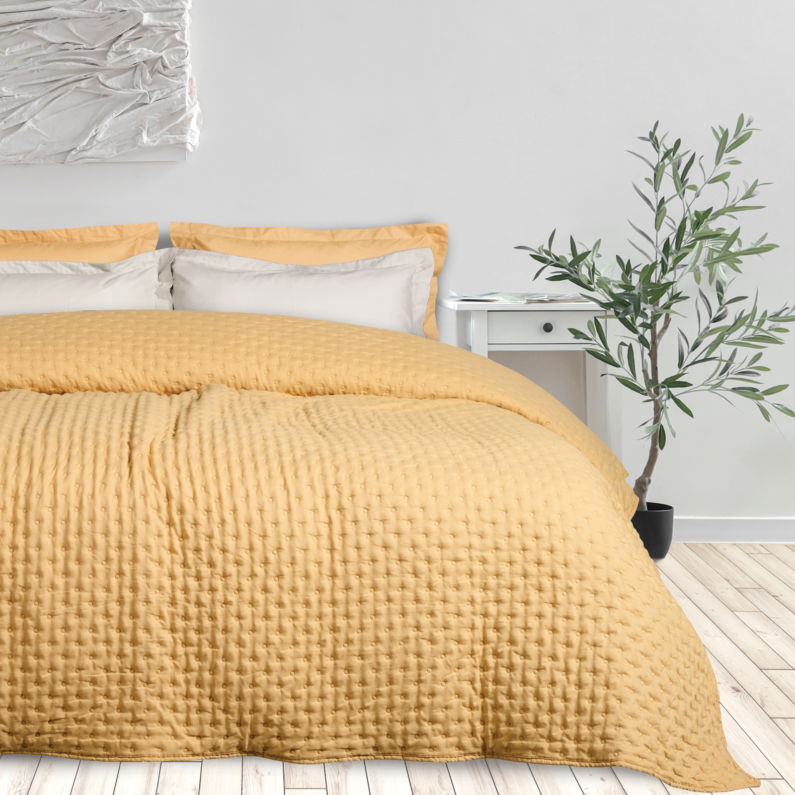 Κουβερλί Microfiber King 240x250εκ. Happy 9631 Ochre Da