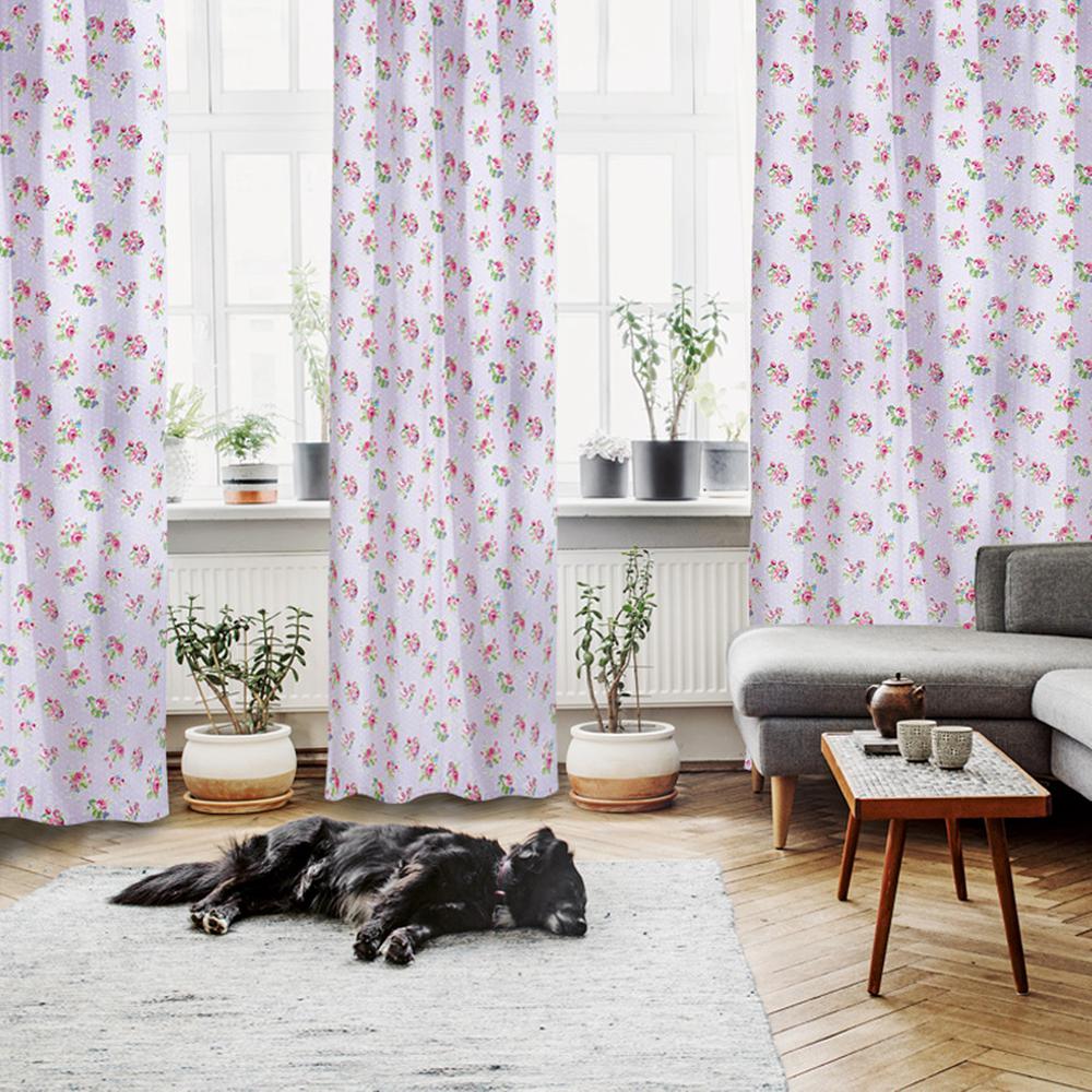 Κουρτίνα Με Τρούκς Polycotton 140x260εκ. Curtain Line 2103 Das Home (Ύφασμα: 60% Cotton - 40% Polyester, Χρώμα: Ροζ) - Das Home - 420142602103