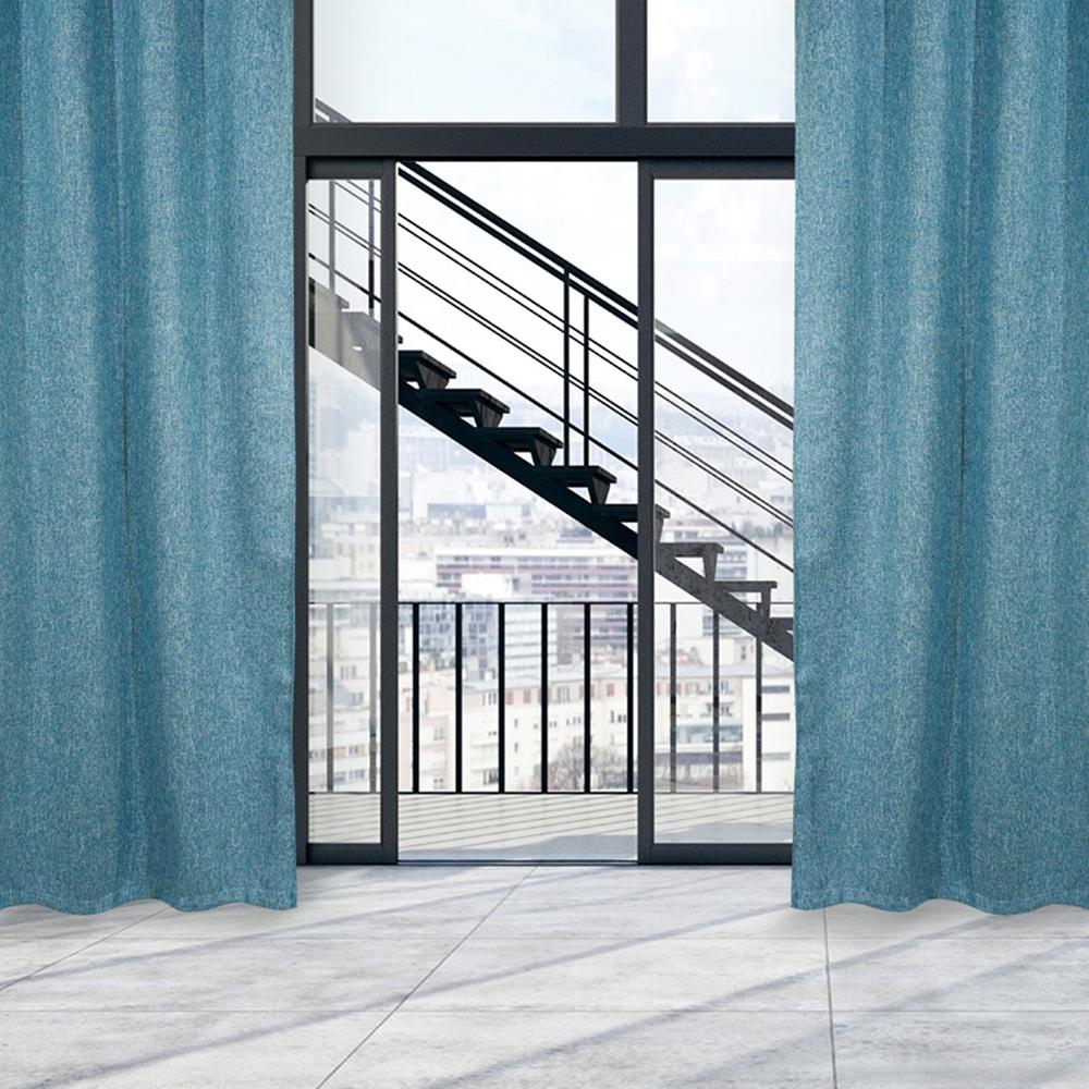 Das Home Κουρτίνα Με Κρίκους Polyester 140x280εκ. Curtain Line 2132 Das Home (Ύφασμα: Polyester, Χρώμα: Μπλε) - Das Home - 420142802132