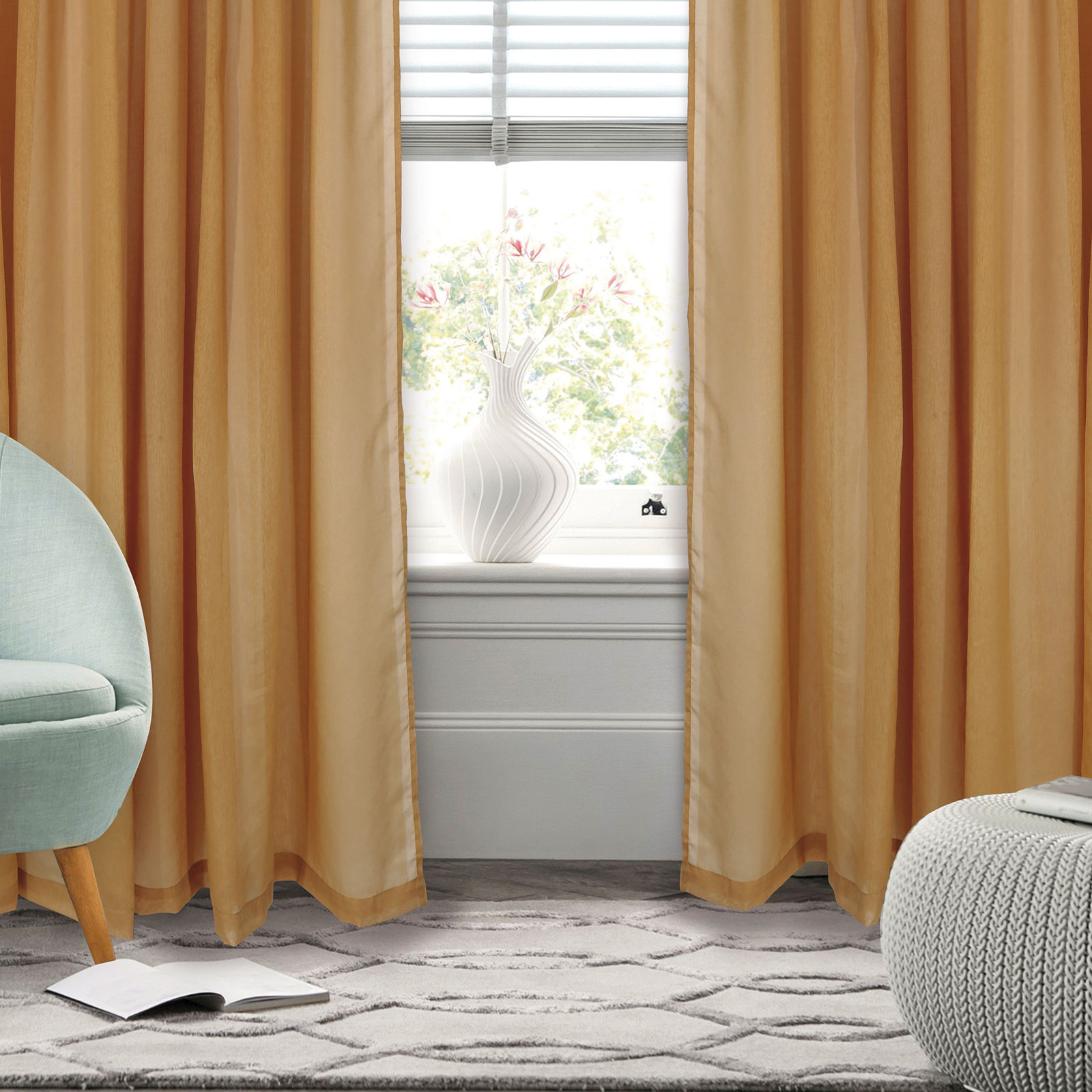 Das Home Κουρτίνα Με Τρέσα Polyester 450x270εκ. Curtain Line 2195 Das Home (Ύφασμα: Polyester, Χρώμα: Ώχρα) - Das Home - 420452702195