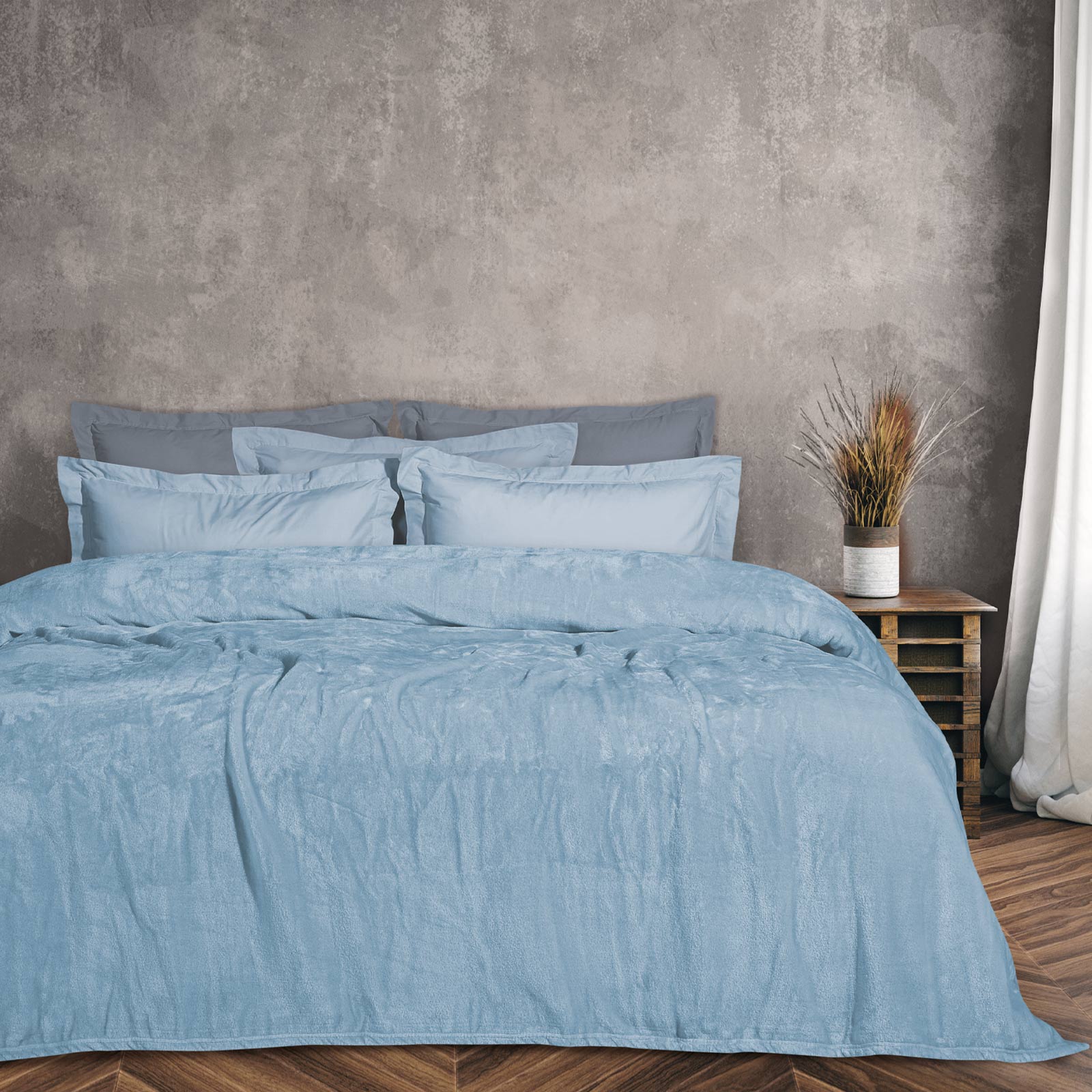 Κουβέρτα Βελουτέ Μονόχρωμη Υπέρδιπλη 220×240εκ. Blankets 1344 Γαλάζια Das Home (Ύφασμα: Polyester, Χρώμα: Γαλάζιο , Μέγεθος: Υπέρδιπλα) – Das Home – 420577721344