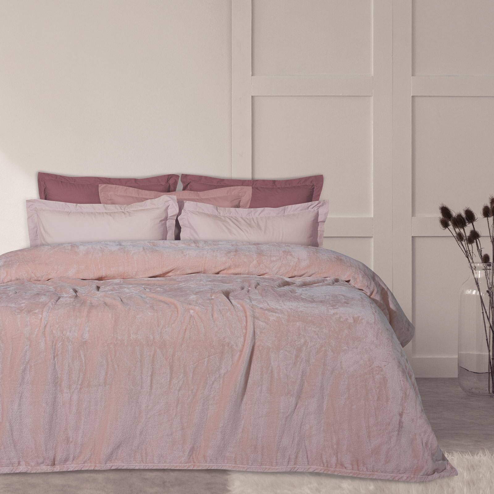 Κουβέρτα Βελουτέ Μονόχρωμη Υπέρδιπλη 220×240εκ. Blankets 1346 Ροζ Das Home (Ύφασμα: Polyester, Χρώμα: Ροζ, Μέγεθος: Υπέρδιπλα) – Das Home – 420577721346