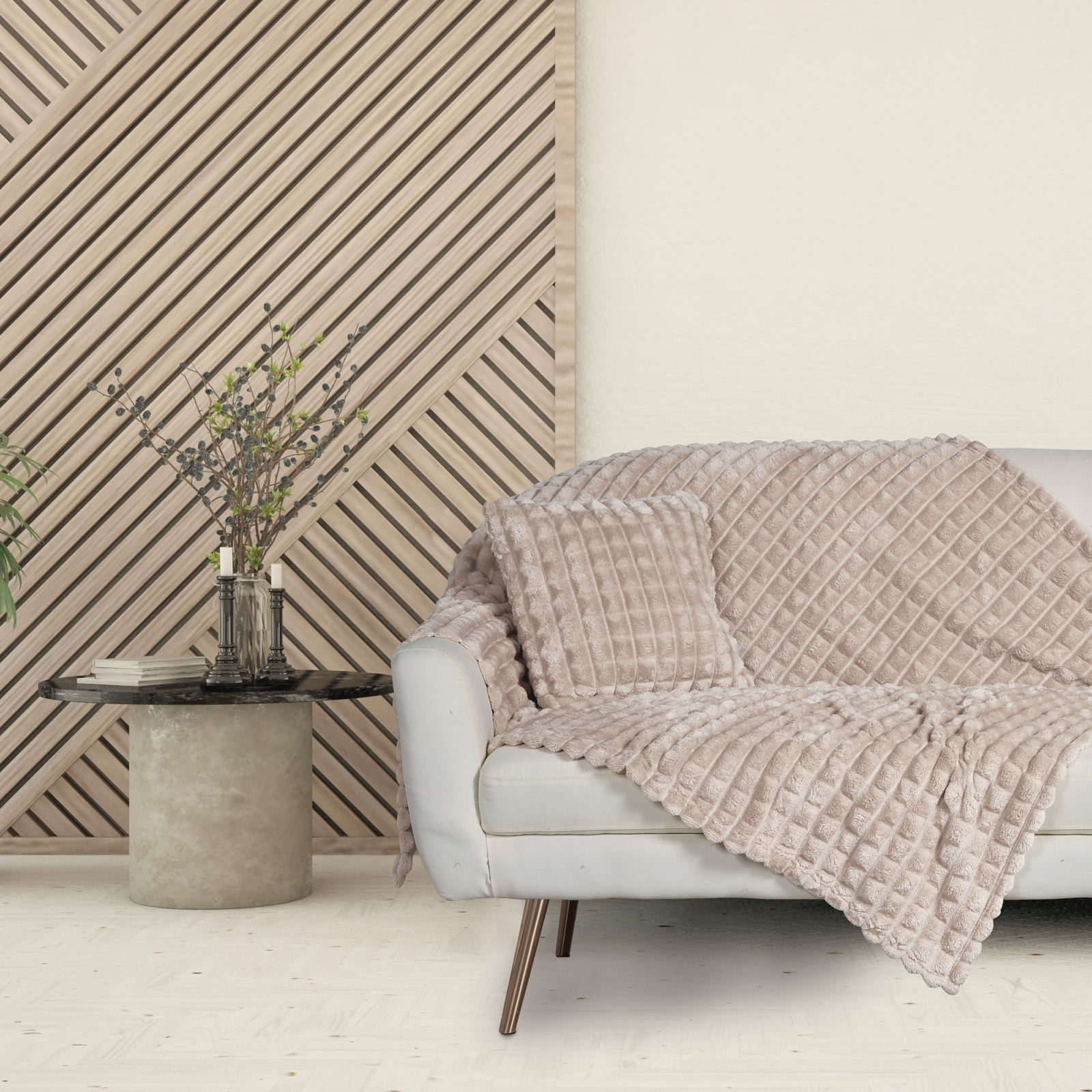 Das Home Κουβέρτα Fleece Καναπέ 130x170εκ. Blankets 1357 Taupe Das Home (Ύφασμα: Polyester, Χρώμα: Taupe) - Das Home - 420588131357