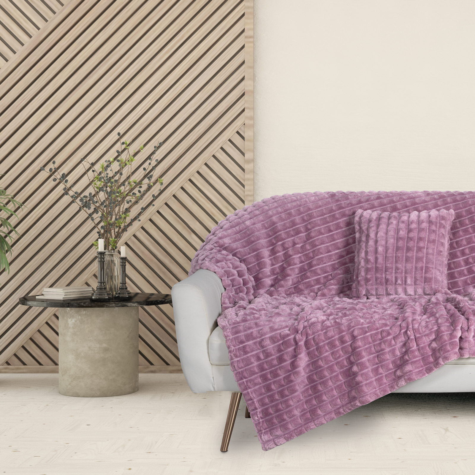 Das Home Κουβέρτα Fleece Καναπέ 130x170εκ. Blankets 1358 Dusty Μωβ Das Home (Ύφασμα: Polyester, Χρώμα: Μωβ) - Das Home - 420588131358
