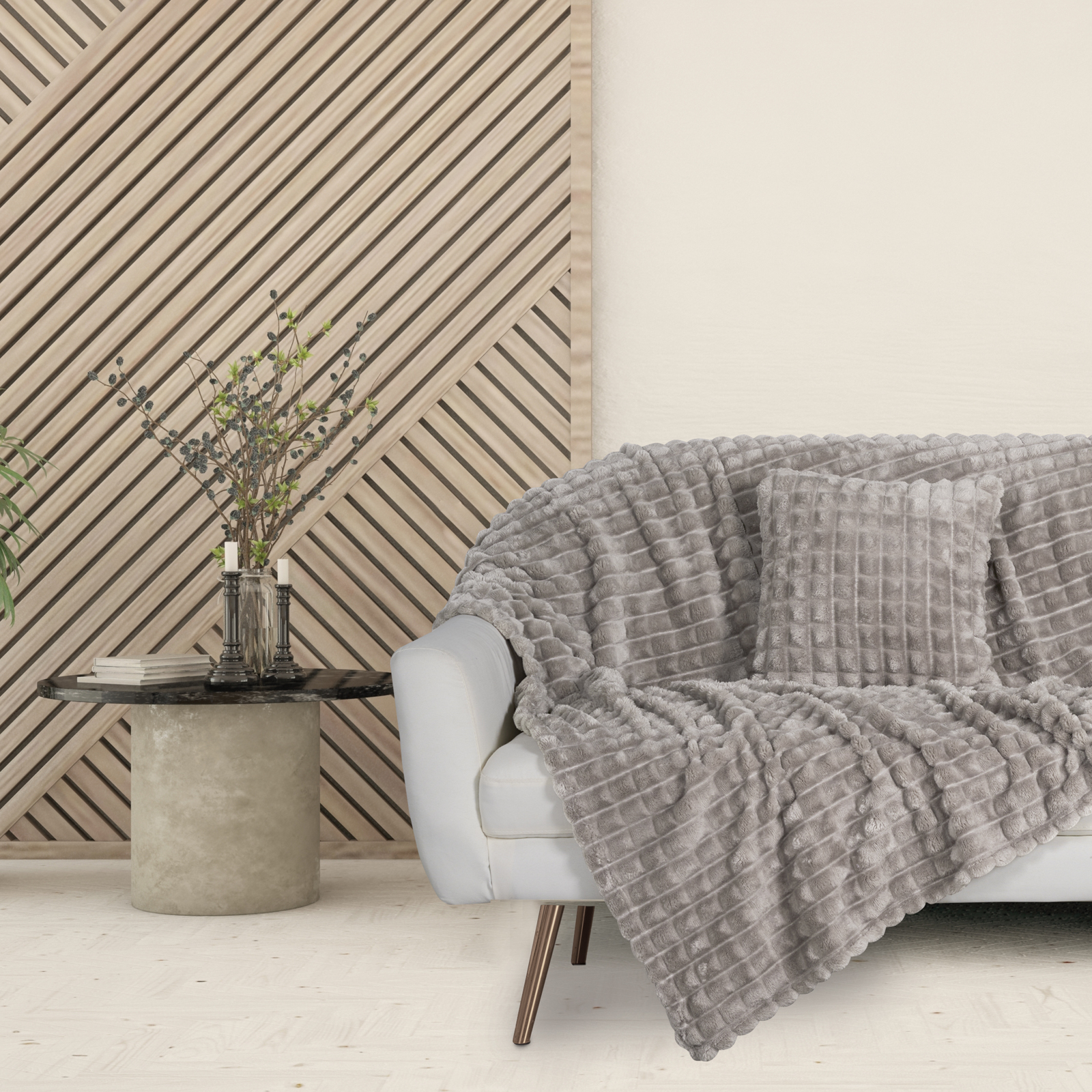 Das Home Κουβέρτα Fleece Καναπέ 130x170εκ. Blankets 1359 Γκρι Das Home (Ύφασμα: Polyester, Χρώμα: Γκρι) - Das Home - 420588131359