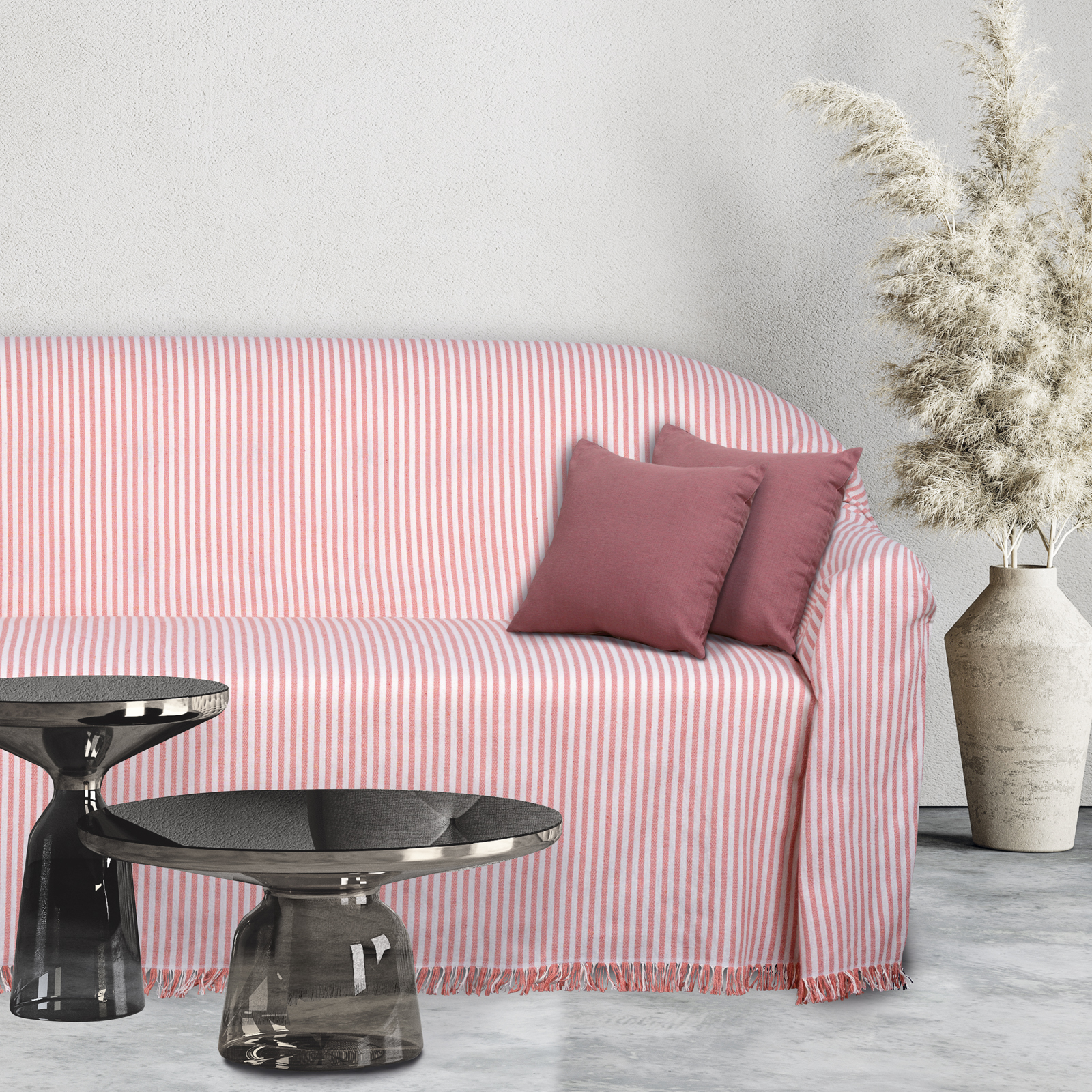 Ριχτάρι Polycotton Ζακάρ Τριθέσιος 180x300εκ. Throws Li