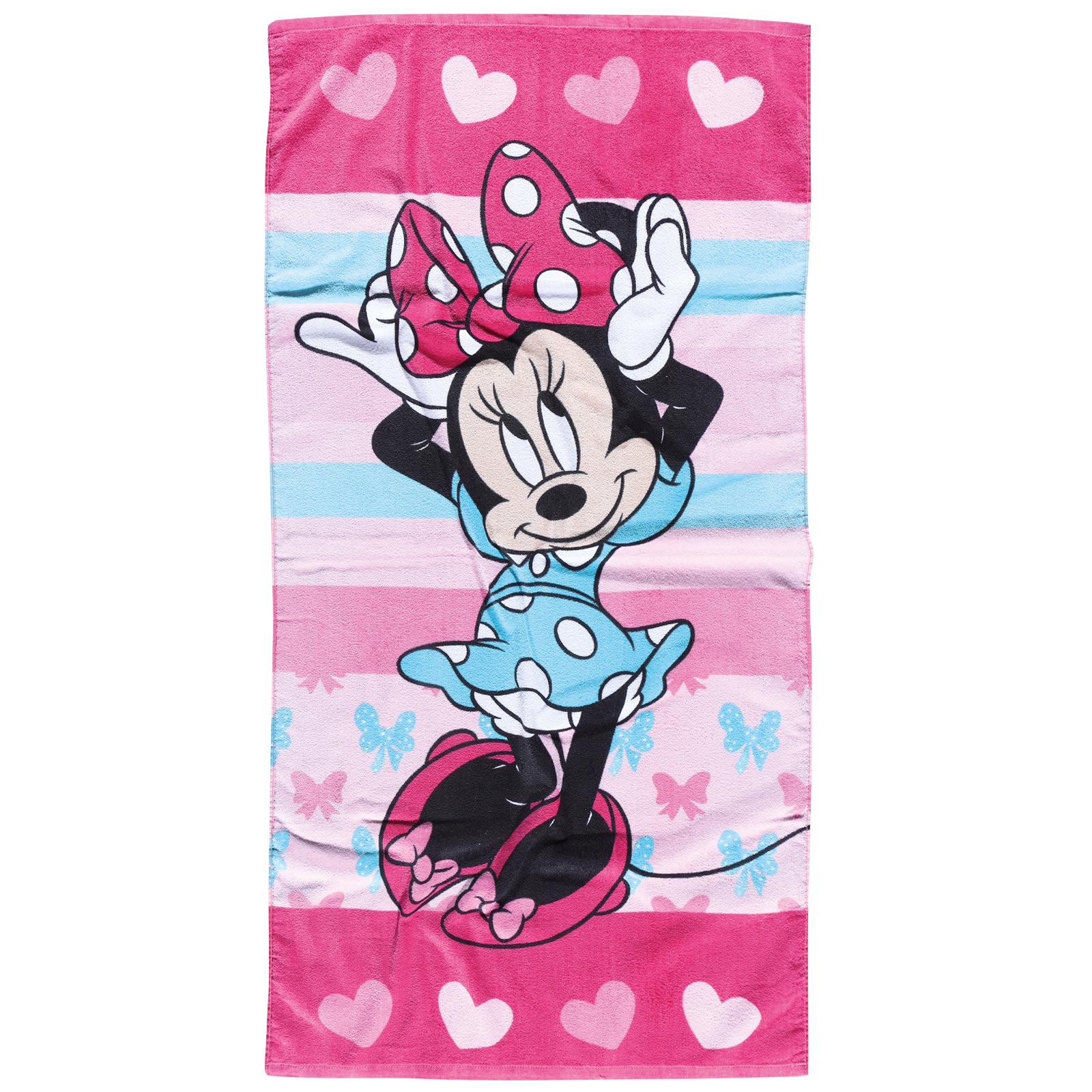 Πετσέτα Θαλάσσης Βαμβακερή 70×140εκ. Minnie Hearts 5862 Μέντα-Φούξια Disney (Ύφασμα: Βαμβάκι 100%, Χρώμα: Φούξια) – Disney – 420708705862