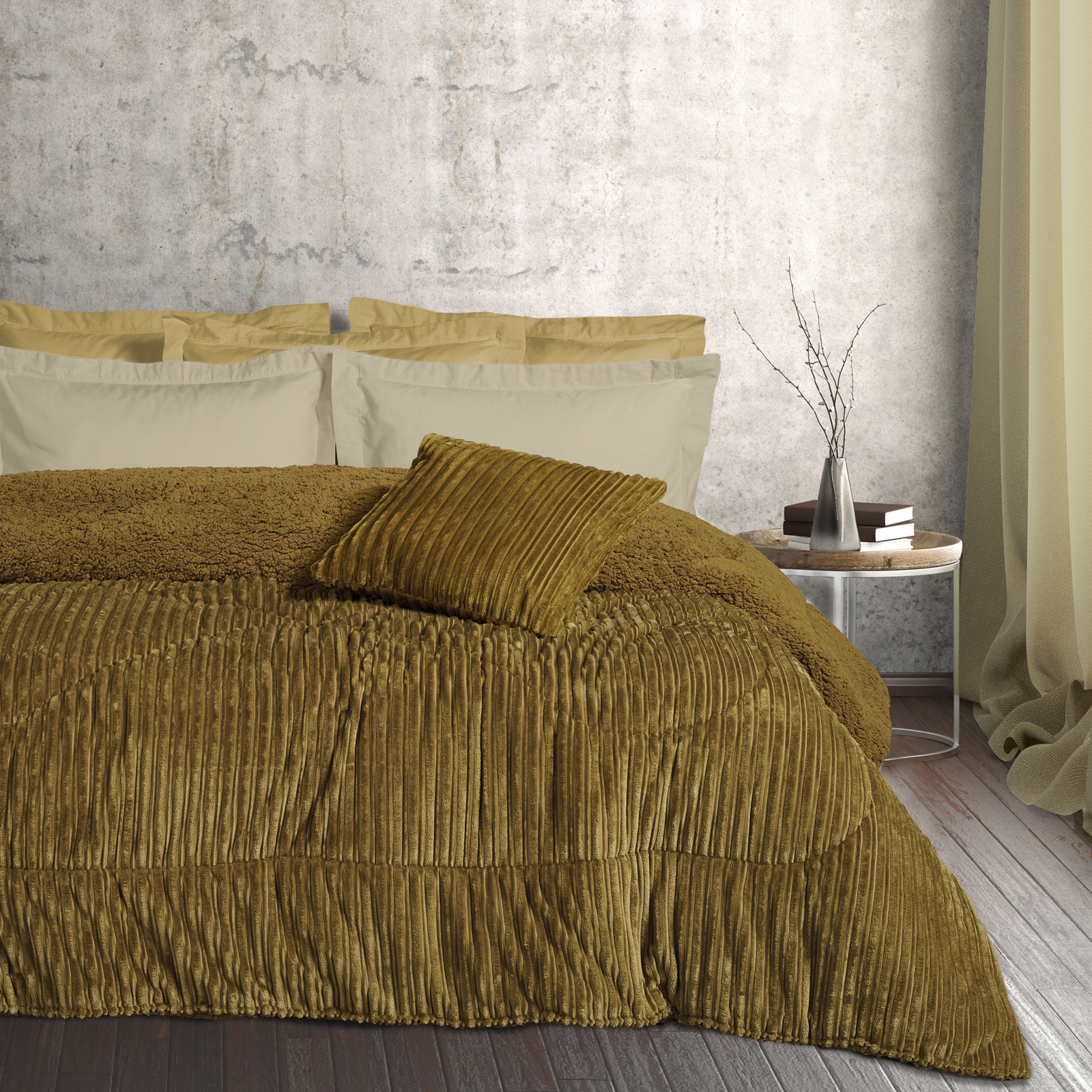 Das Home Κουβερτοπάπλωμα Fleece-Sherpa Μονό 160x220εκ. Blankets 1180 Λαδί Das Home (Ύφασμα: Polyester, Χρώμα: Λαδί, Μέγεθος: Μονά) - Das Home - 421910101180