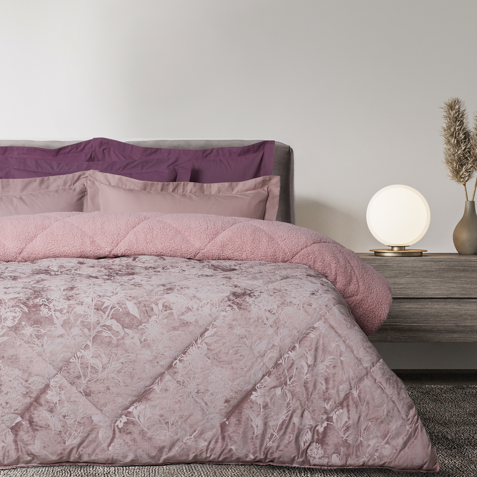 Κουβερτοπάπλωμα Velvet-Sherpa Υπέρδιπλο 220x240εκ. Blan