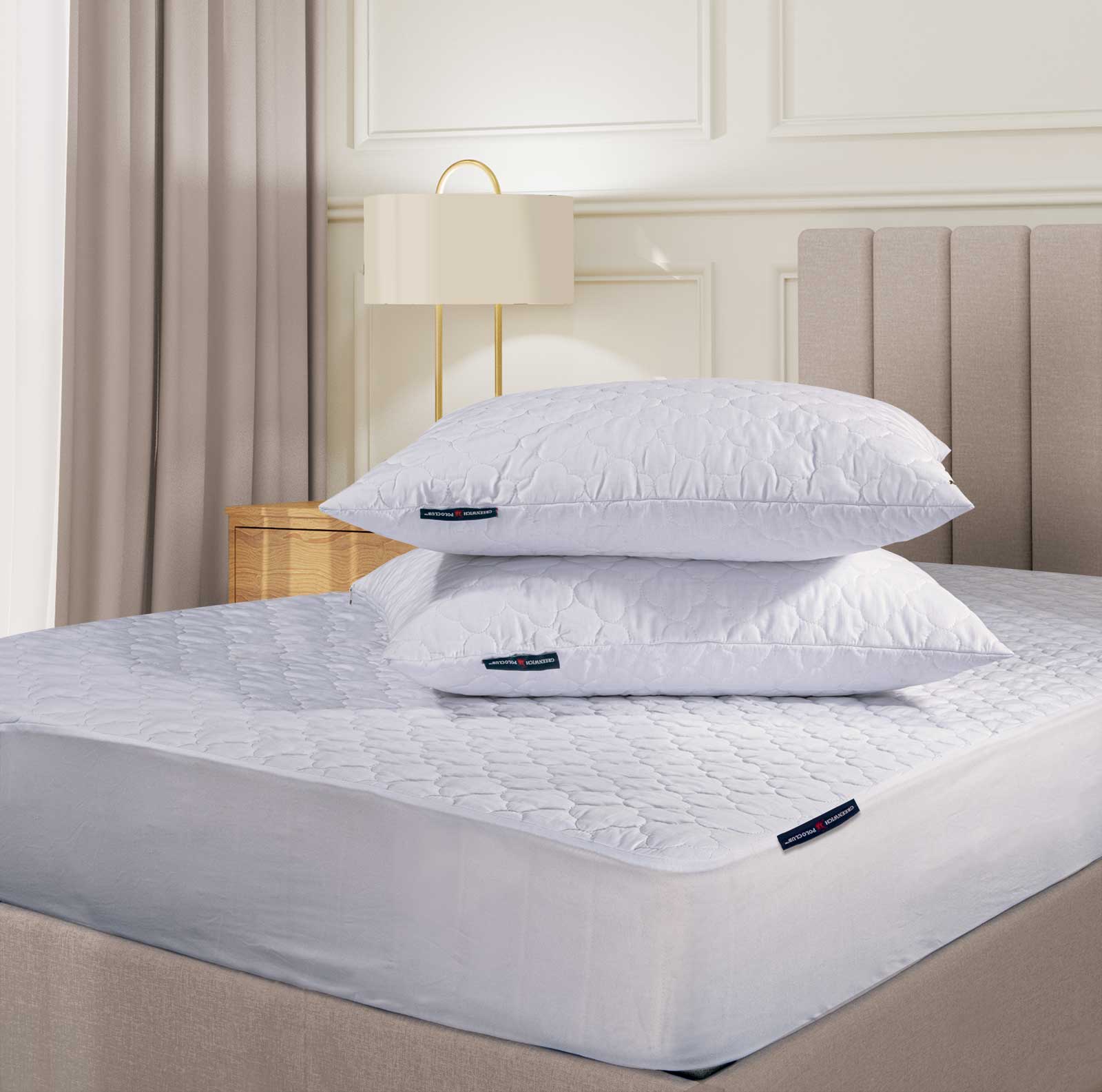 Greenwich Polo Club Επίστρωμα Βαμβακερό Καπιτονέ 120x200+35εκ. Comfort 2340 Λευκό Greenwich Polo Club (Ύφασμα: Βαμβάκι 100%, Χρώμα: Λευκό) - Greenwich Polo Club - 421912202340