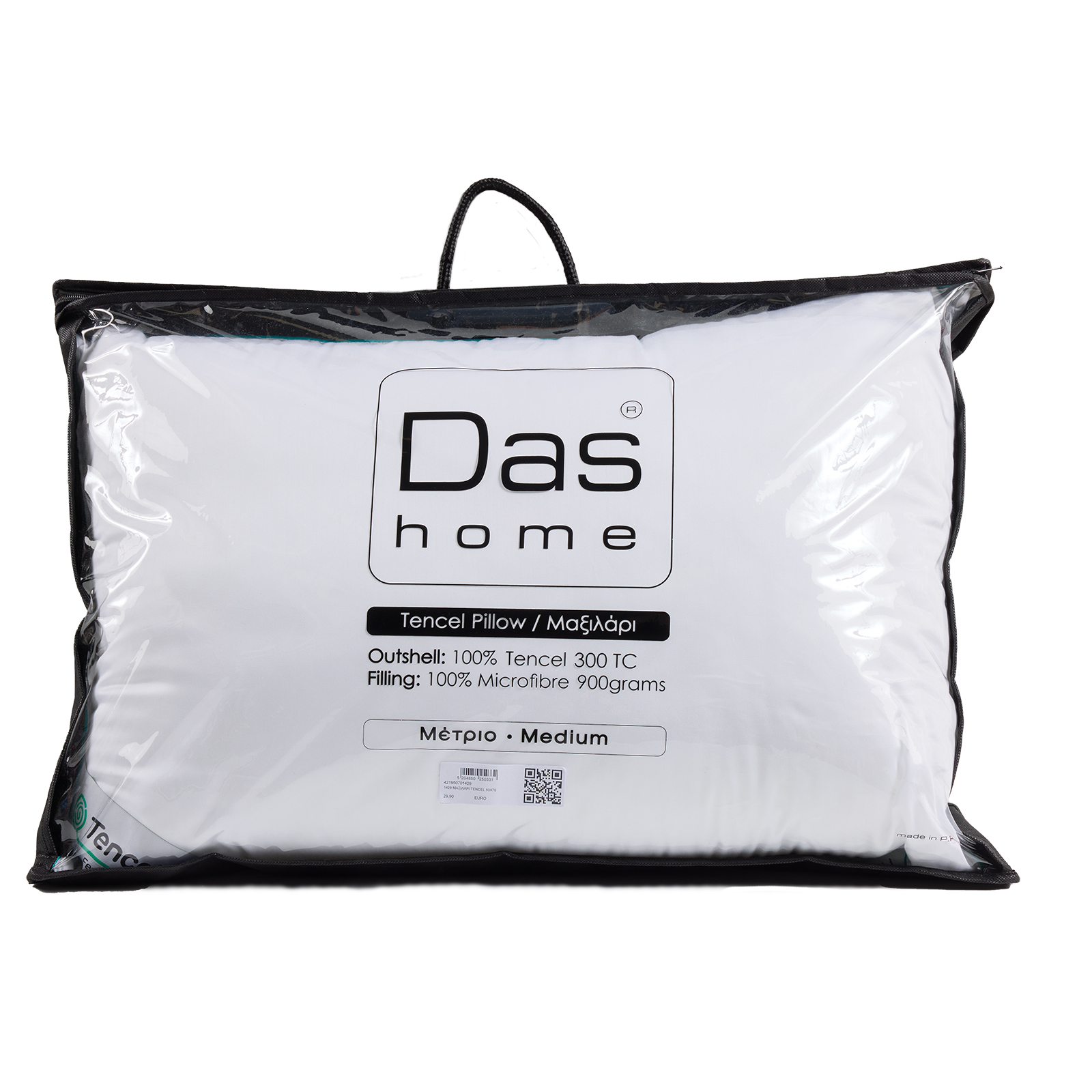 Das Home Μαξιλάρι Ύπνου 50x70εκ. Tencel Μέτριας Σκληρότητας Comfort 1429 Λευκό Das Home (Ύφασμα: Microfiber, Χρώμα: Λευκό) - Das Home - 421950701429