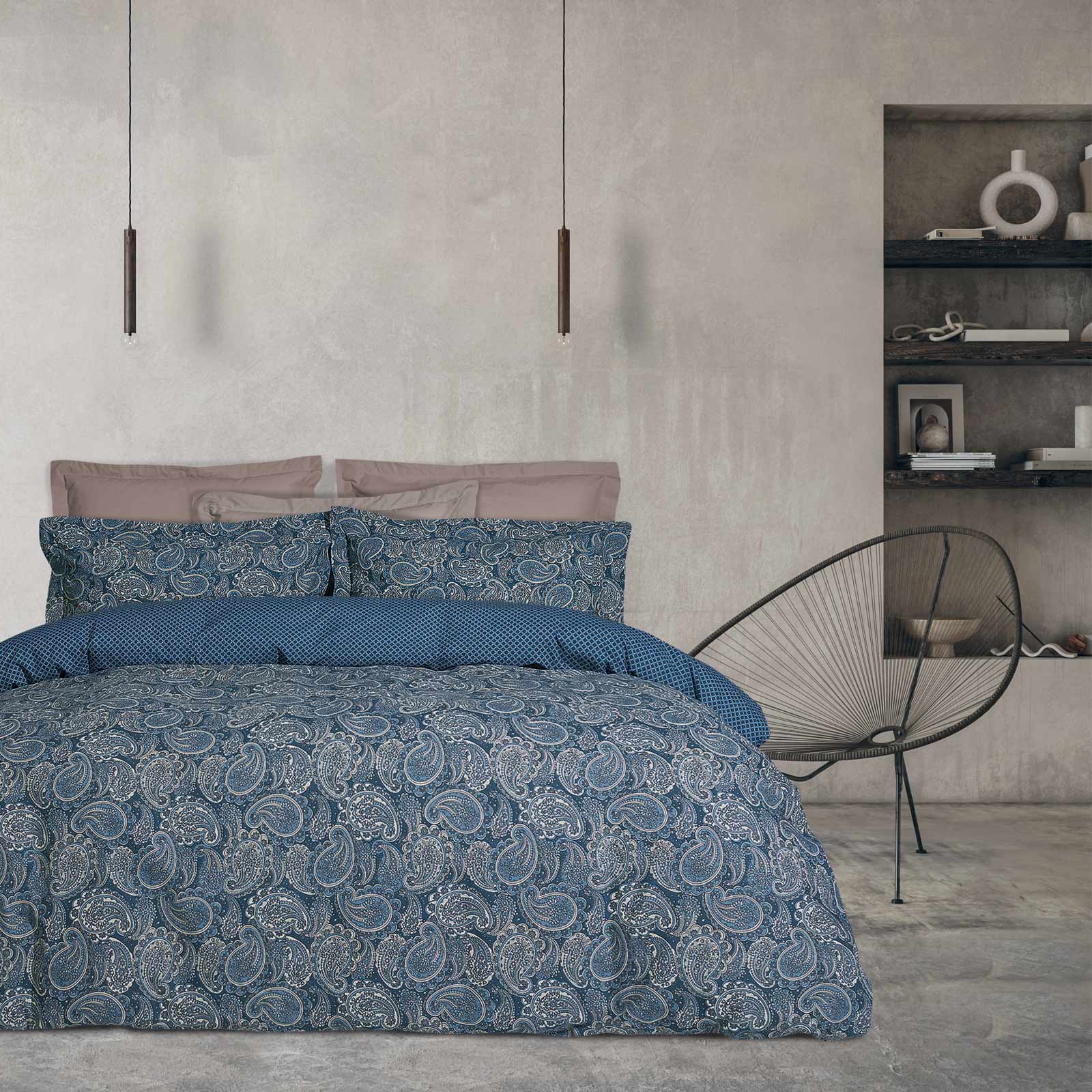 Σετ Σεντόνια Polycotton Μονά Με Λάστιχο 120x200+35εκ. Casual 5406 Nude-Μπλε Das Home (Τύπος κατωσέντονου: Με Λάστιχο, Χρώμα: Μπλε, Ύφασμα: 70% Βαμβάκι-30% Polyester, Μέγεθος: Μονά) - Das Home - 502106105406
