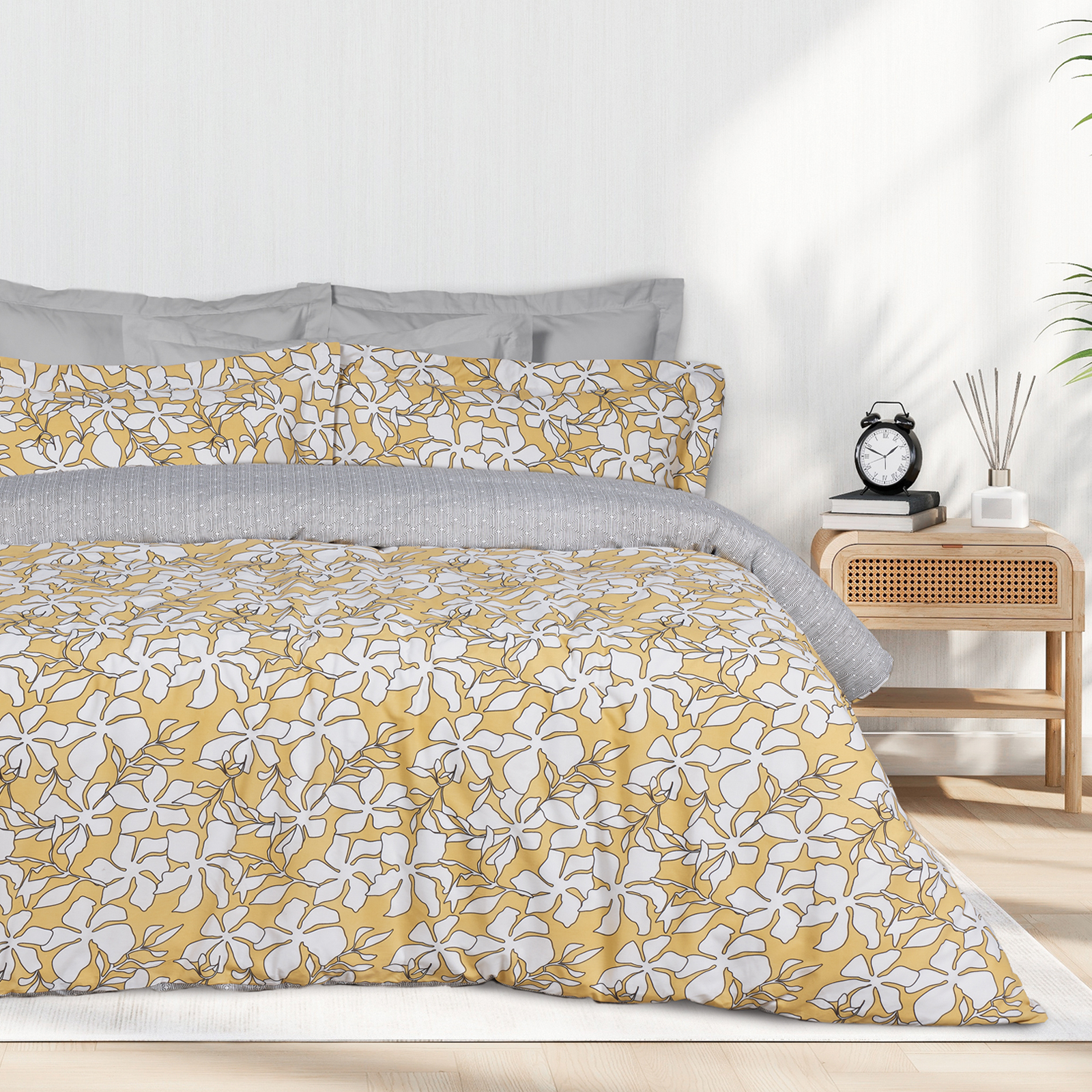 Das Home Σετ Σεντόνια Polycotton Μονά Με Λάστιχο 120x200+35εκ. Casual 5432 Ώχρα-Λευκό Das Home (Τύπος κατωσέντονου: Με Λάστιχο, Χρώμα: Λευκό, Ύφασμα: 70% Βαμβάκι-30% Polyester, Μέγεθος: Μονά) - Das Home - 502106105432
