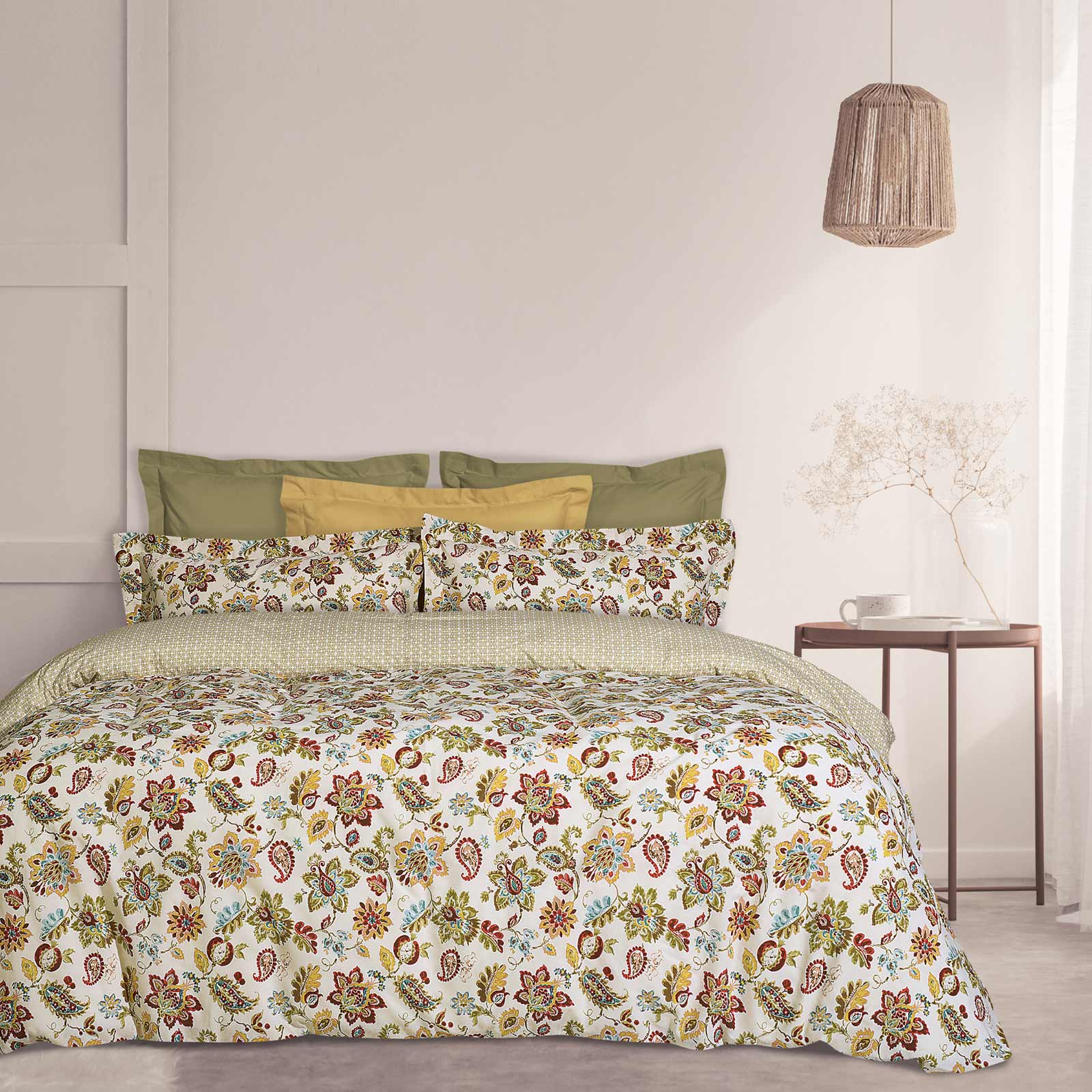 Σετ Σεντόνια Polycotton Διπλά Με Λάστιχο 150x200+35εκ. Casual 5409 Εκρού-Κόκκινο-Πράσινο Das Home (Τύπος κατωσέντονου: Με Λάστιχο, Χρώμα: Κόκκινο, Ύφασμα: 70% Βαμβάκι-30% Polyester, Μέγεθος: Διπλά) - Das Home - 502106305409