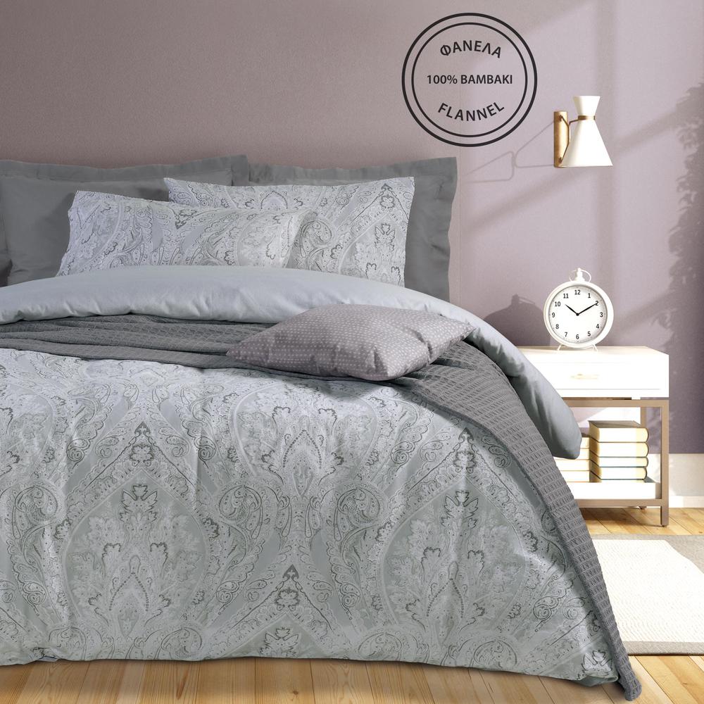 Σετ Σεντόνια Φανελένια Μονά 170x260εκ. Happy 9526 Das Home (Τύπος κατωσέντονου: Χωρίς Λάστιχο, Ύφασμα: Φανέλα, Χρώμα: Γκρι, Μέγεθος: Μονά) - Das Home - 502108109526