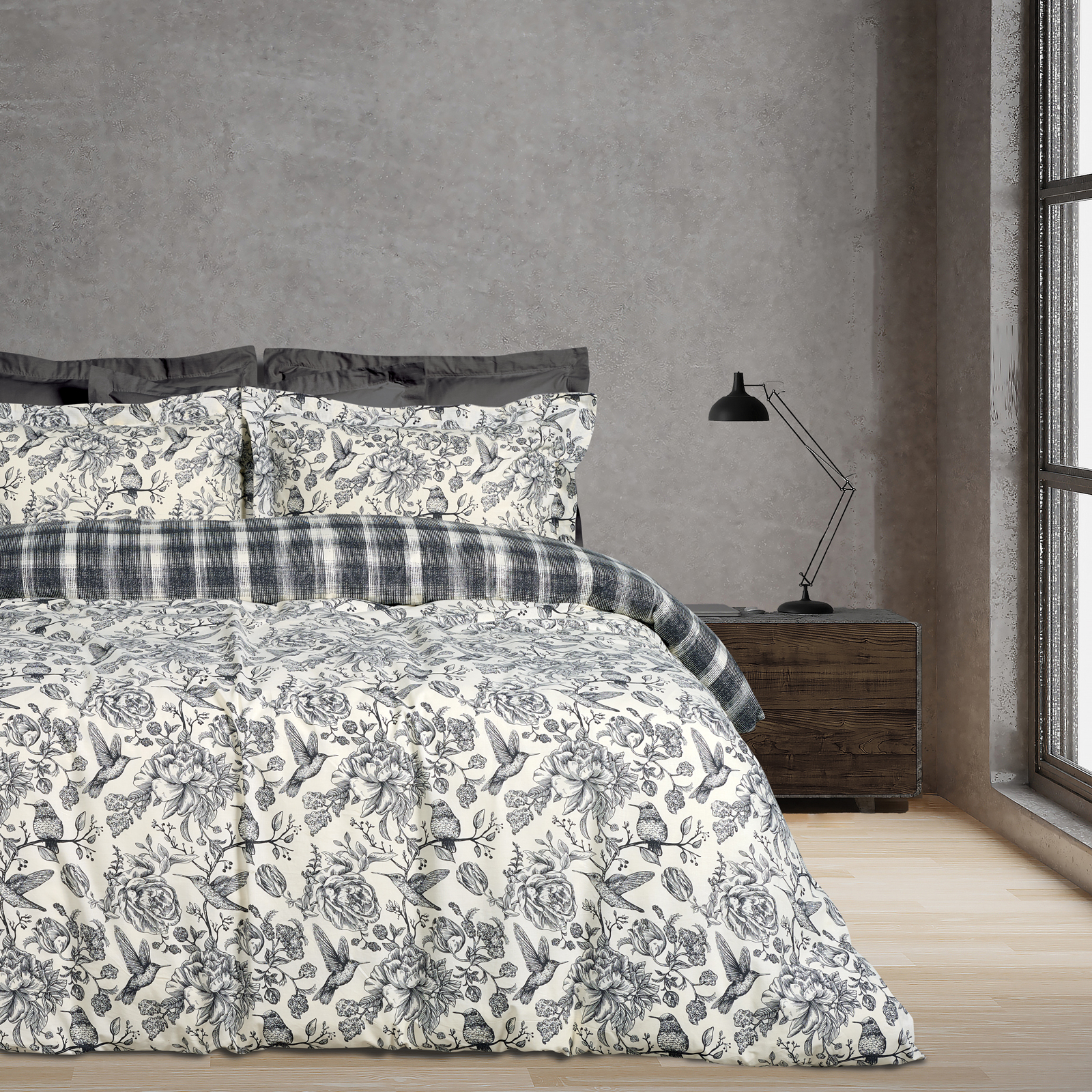 Das Home Σετ Σεντόνια Βαμβακερά Μονά 170x260εκ. Happy 9648 Μαύρο-Κρεμ Das Home (Ύφασμα: Βαμβάκι 100%, Τύπος κατωσέντονου: Χωρίς Λάστιχο, Χρώμα: Μαύρο, Μέγεθος: Μονά) - Das Home - 502108109648