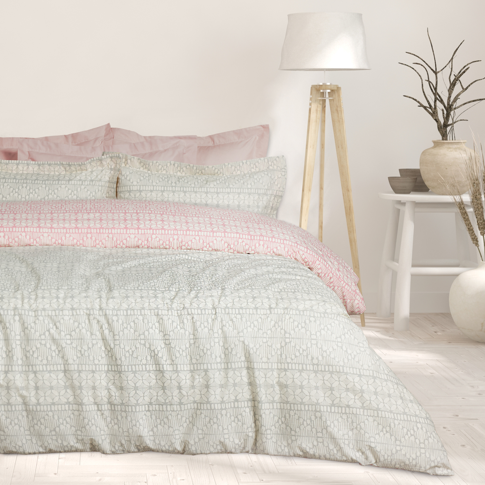 Das Home Σετ Σεντόνια Βαμβακερά Μονά 170x260εκ. Happy 9674 Γκρι-Ροζ Das Home (Ύφασμα: Βαμβάκι 100%, Τύπος κατωσέντονου: Χωρίς Λάστιχο, Χρώμα: Ροζ, Μέγεθος: Μονά) - Das Home - 502108109674