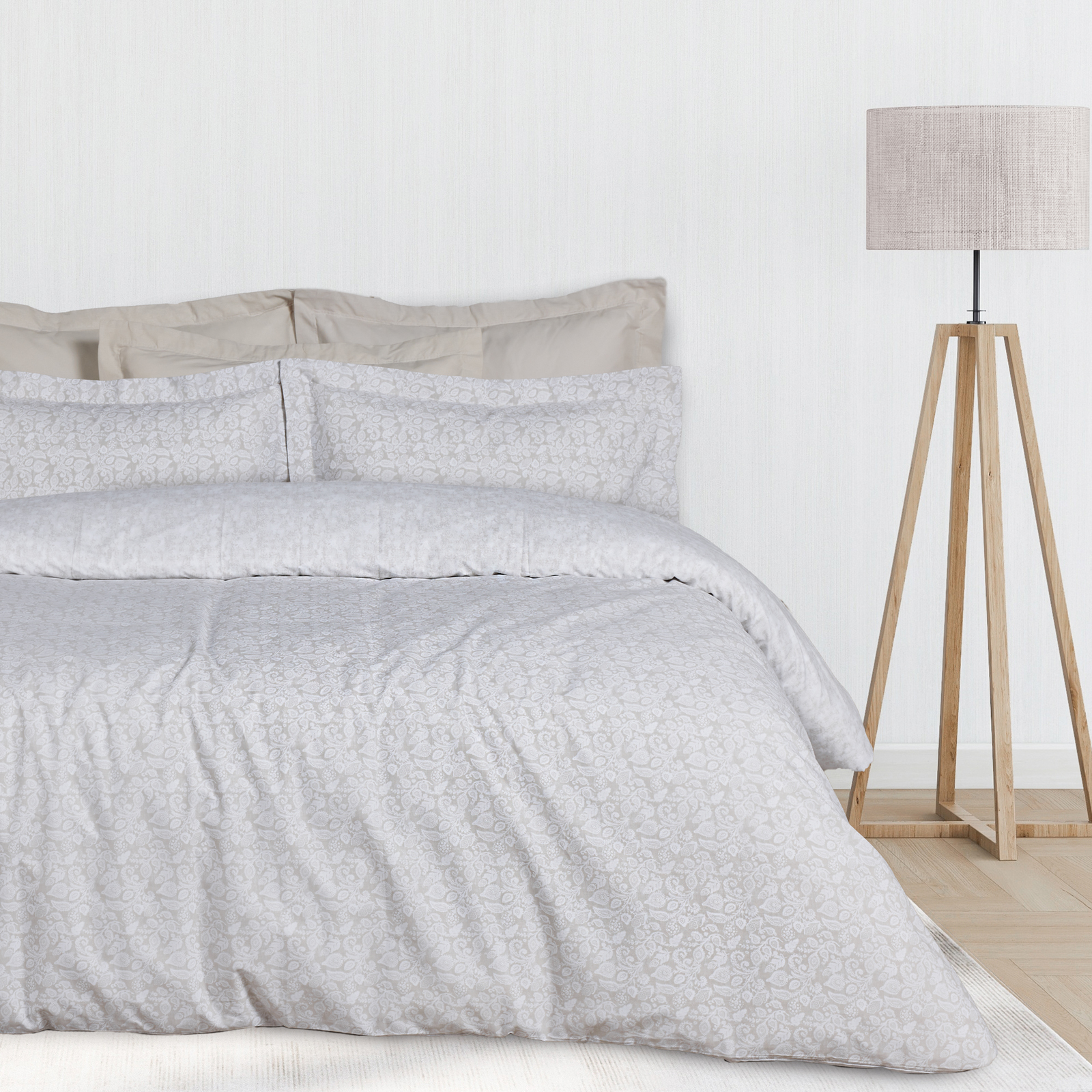 Das Home Σετ Σεντόνια Βαμβακερά Μονά 170x260εκ. Happy 9678 Taupe-Λευκό Das Home (Ύφασμα: Βαμβάκι 100%, Τύπος κατωσέντονου: Χωρίς Λάστιχο, Χρώμα: Λευκό, Μέγεθος: Μονά) - Das Home - 502108109678