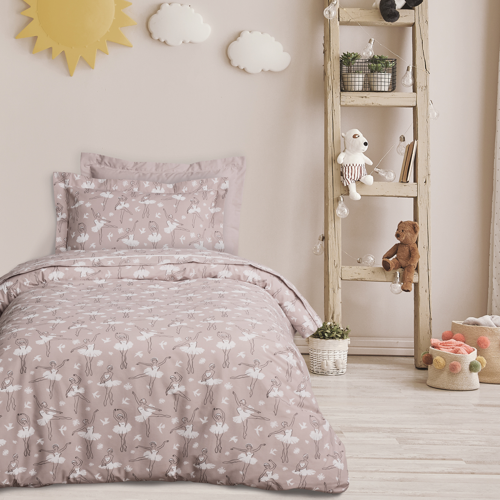 Σετ Σεντόνια Polycotton Μονά 170x260εκ. Kid Line 4984 Nude Das Kids (Τύπος κατωσέντονου: Χωρίς Λάστιχο, Χρώμα: Nude, Ύφασμα: 70% Βαμβάκι-30% Polyester) - DAS KIDS - 502109104984