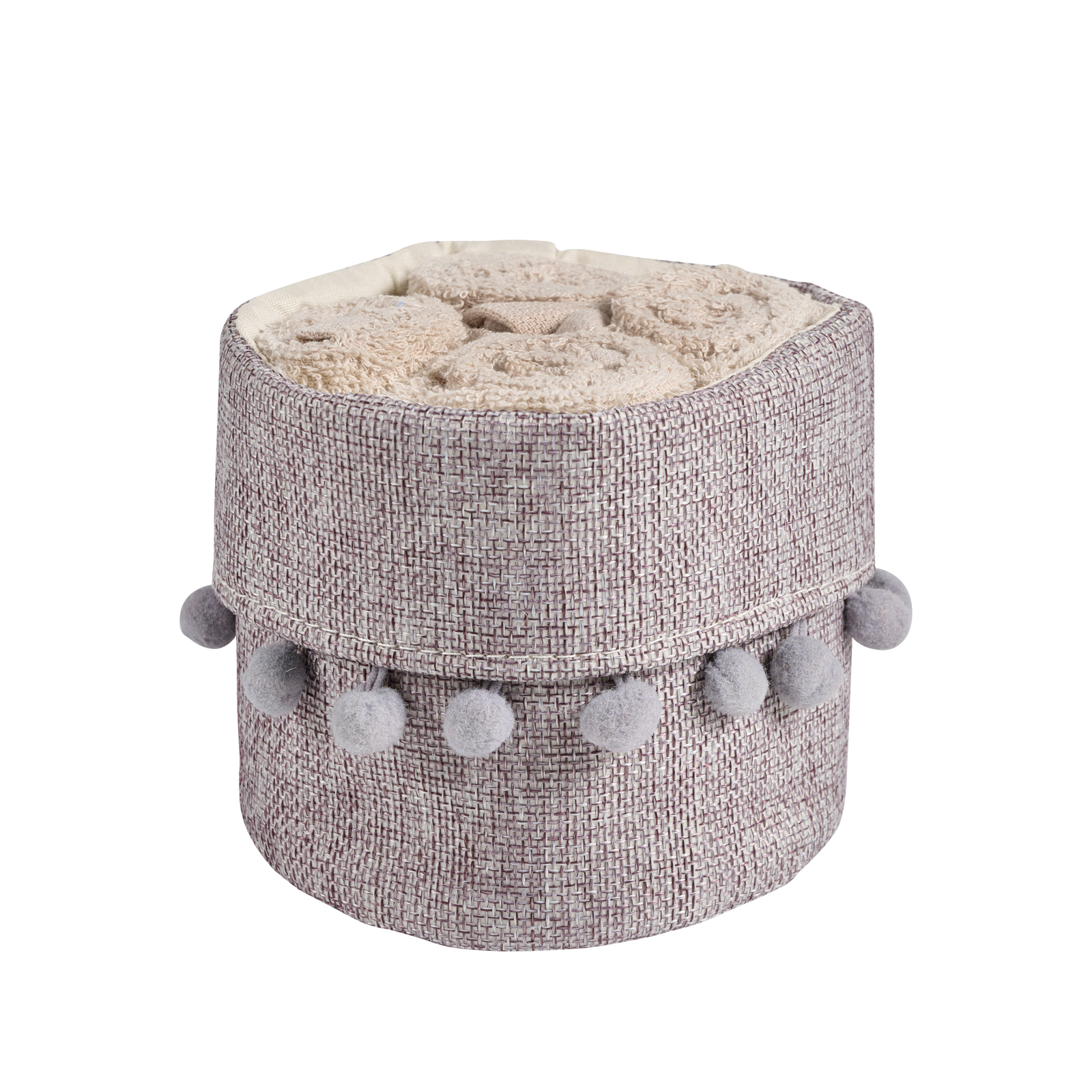 Σετ Πετσέτες Χεριών 4τμχ Soft Beige Με Καλάθι 4014 Das 