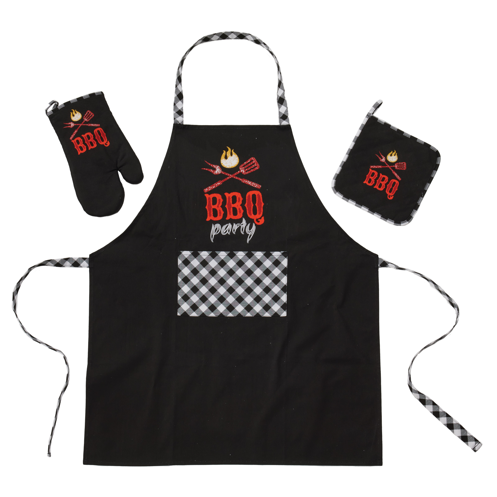 Das Home Σετ Κουζίνας 3τμχ Βαμβακερό Kitchen 0862 Black Das Home (Ύφασμα: Βαμβάκι 100%, Χρώμα: Μαύρο) - Das Home - 537000100862