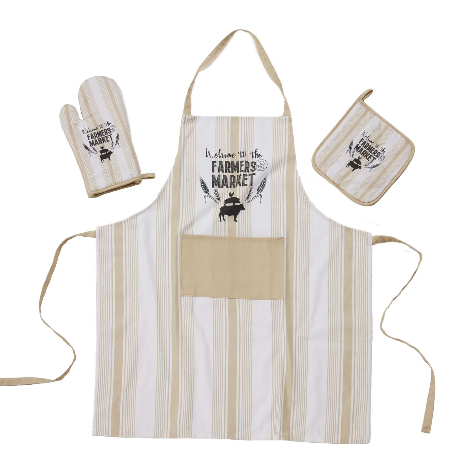 Das Home Σετ Κουζίνας 3τμχ Βαμβακερό Kitchen 0864 Ecru Das Home (Ύφασμα: Βαμβάκι 100%, Χρώμα: Εκρού ) - Das Home - 537000100864