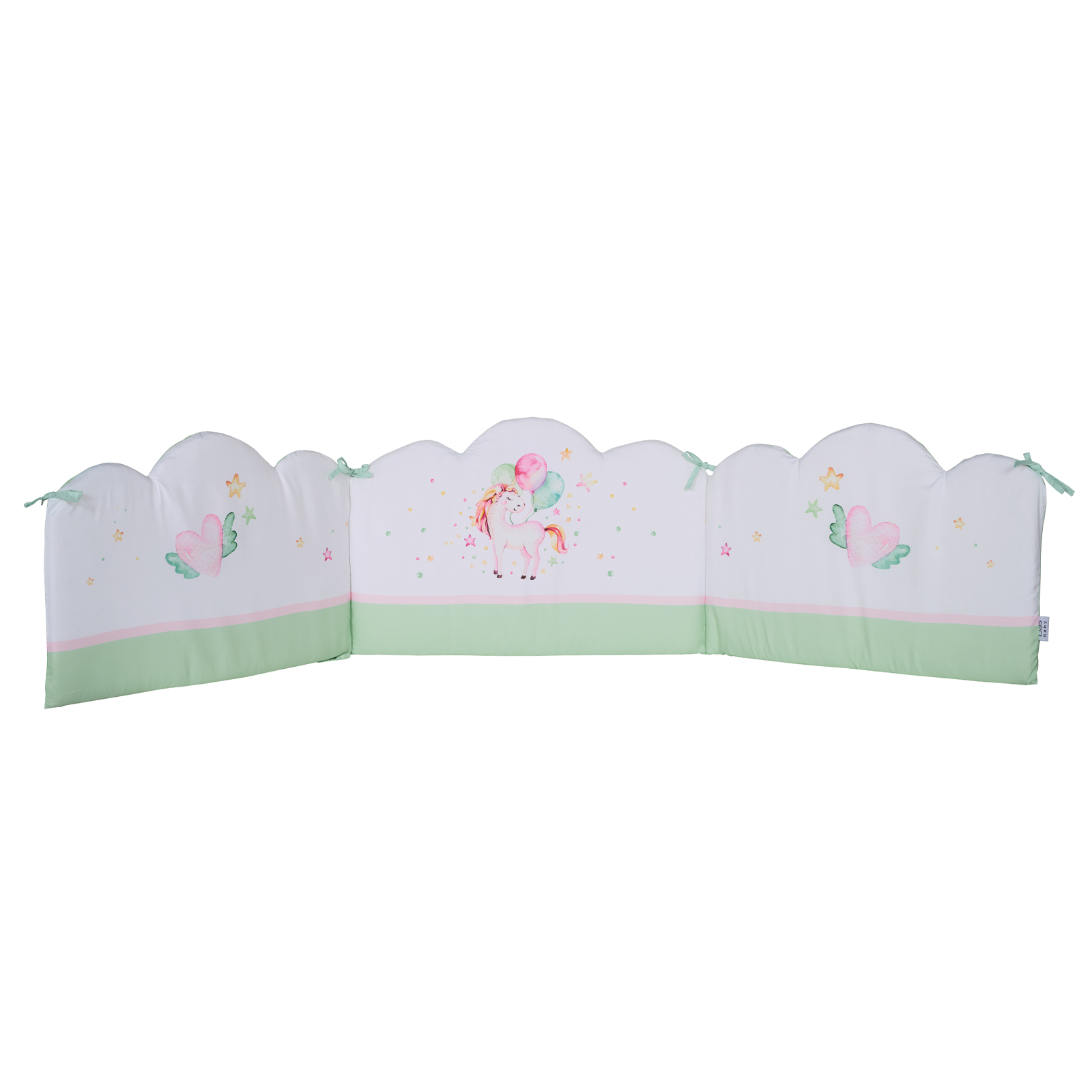 Das Baby Πάντα Κούνιας Microfiber 45x195εκ. Digital Print Fun 4919 Ροζ-Λευκή-Μέντα Das Baby (Ύφασμα: Microfiber, Χρώμα: Λευκό) - Das Baby - 600011104919