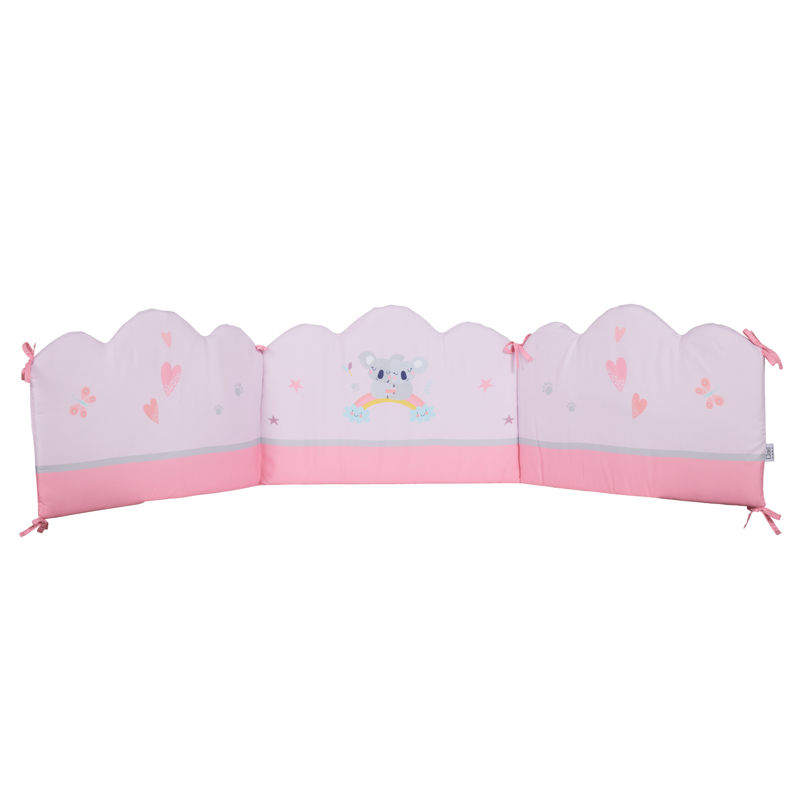 Das Baby Πάντα Κούνιας Microfiber 45x195εκ. Digital Print Fun 4934 Γκρι-Ροζ Das Baby (Ύφασμα: Microfiber, Χρώμα: Γκρι) - Das Baby - 600011104934