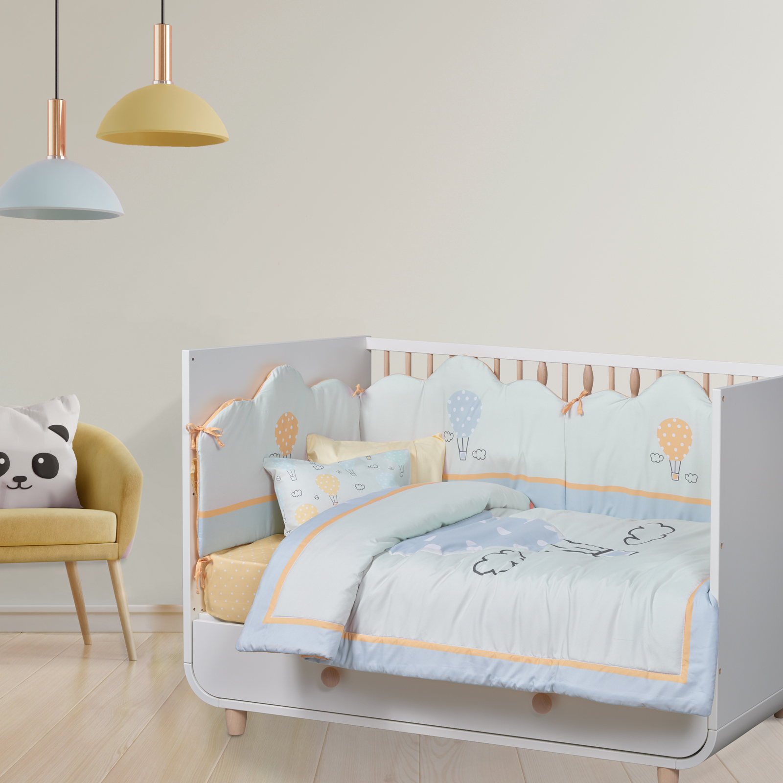 Das Baby Κουβερλί Microfiber Κούνιας 110x150εκ. Fun 4880 Γαλάζιο-Κίτρινο-Μέντα Das Baby (Ύφασμα: Microfiber, Χρώμα: Γαλάζιο , Μέγεθος: Κούνιας) - Das Baby - 621011104880