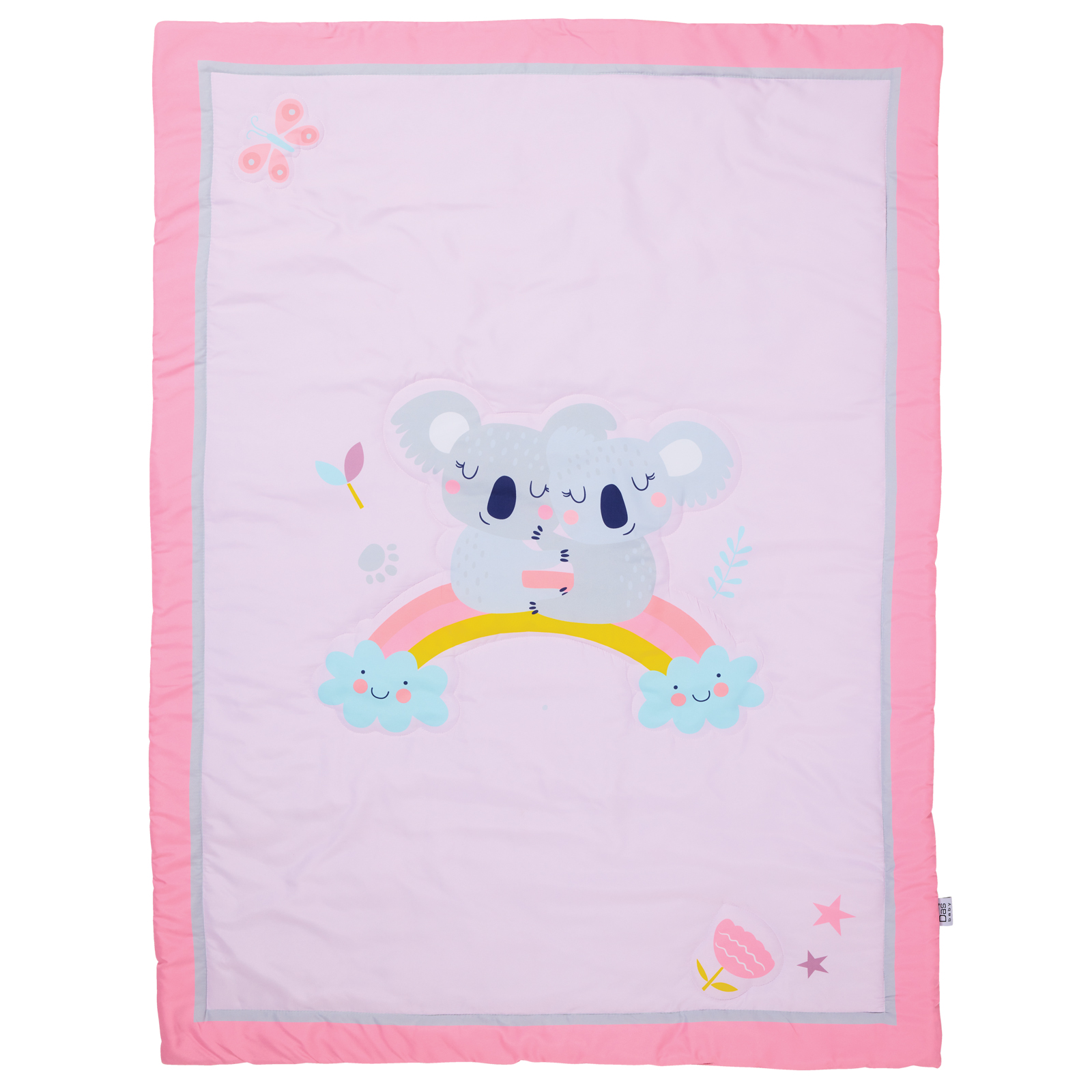Das Baby Κουβερλί Microfiber Κούνιας 110x150εκ. Fun 4934 Γκρι-Ροζ Das Baby (Ύφασμα: Microfiber, Χρώμα: Ροζ) - Das Baby - 621011104934