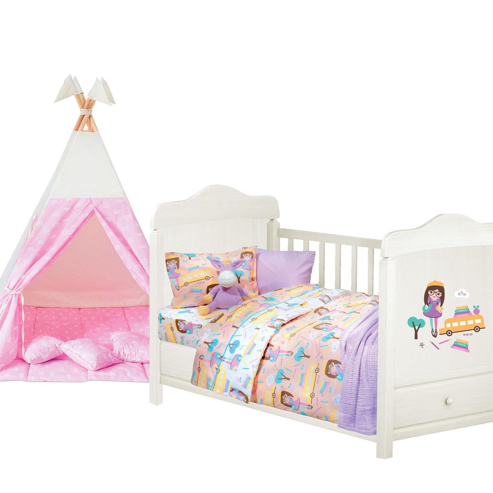Das Baby Κουβερλί Βαμβακερό Κούνιας 120x160εκ. Fun 6380 Das Baby (Ύφασμα: Βαμβάκι 100%, Χρώμα: Λιλά) - Das Baby - 622011106380