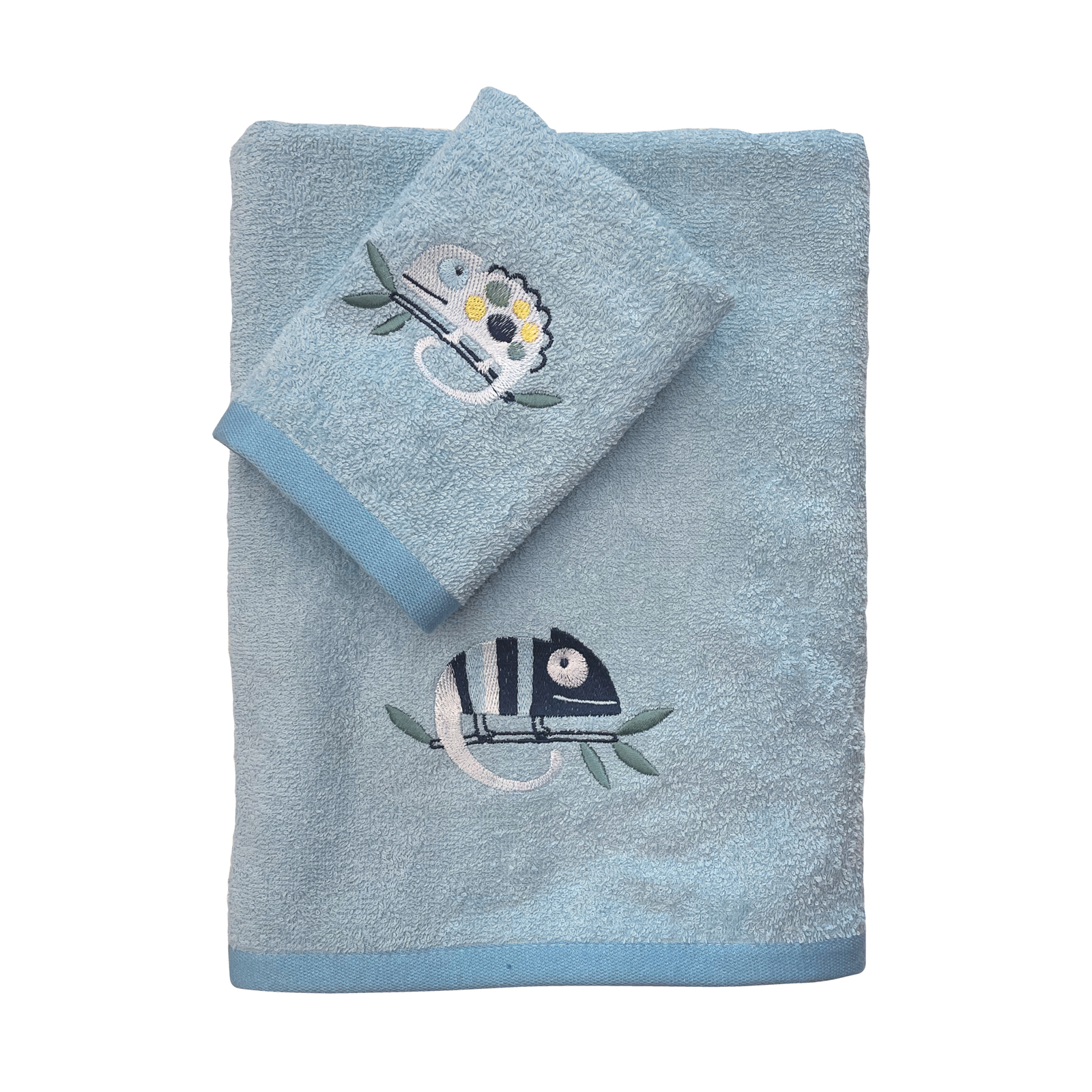 Das Baby - ΣΗΜΑΝΤΙΚΟ: Σε περίπτωση διαφοράς τιμής από το κατάστημα ισχύει παντα και μόνο η τιμή του καταστήματος Σετ Πετσέτες 2τμχ Βαμβακερές Με Κέντημα Fun 4935 Blue D