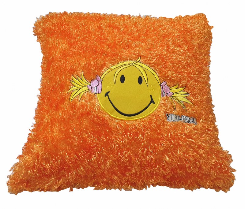 Διακοσμητικό Μαξιλάρι Polyester 45x45εκ. Smiley Face Orange (Ύφασμα: Polyester, Χρώμα: Πορτοκαλί) - KOMVOS HOME - 7011852-1 110526