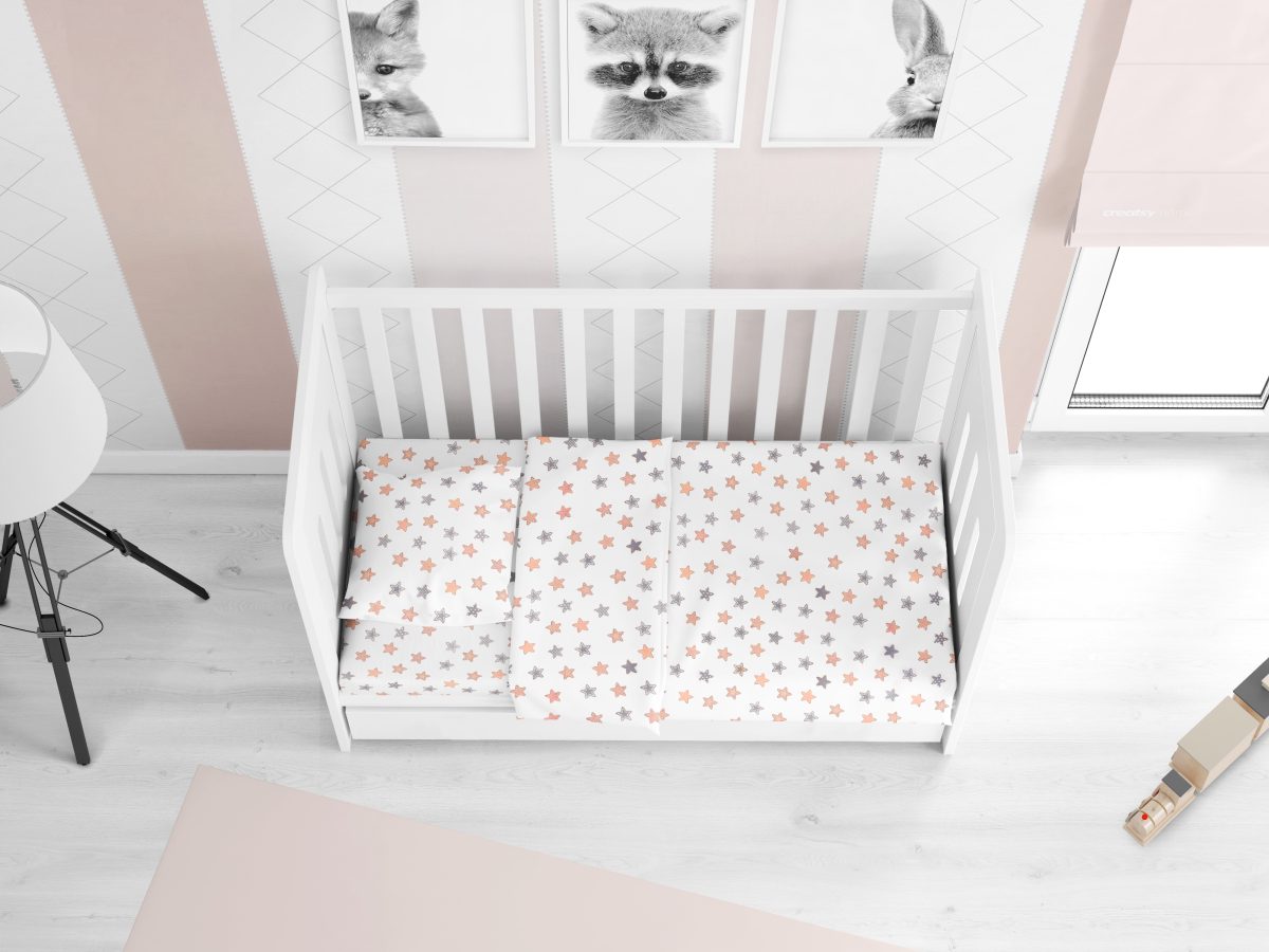 DimCol Σετ Σεντόνια Βαμβακερά Κούνιας 120x160εκ. Star 103 Grey Dimcol (Ύφασμα: Βαμβάκι 100%, Τύπος κατωσέντονου: Χωρίς Λάστιχο, Χρώμα: Γκρι, Μέγεθος: Σετ) - DimCol - 1914617607310372