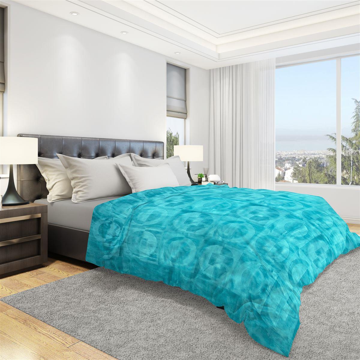 Κουβέρτα Μονή Βελουτέ 160x220εκ. Τυρκουάζ Dimcol (Ύφασμ