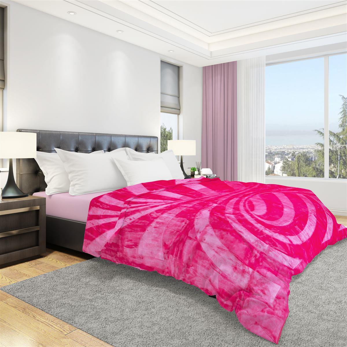 Κουβέρτα Μονή Βελουτέ 160x220εκ. Φούξια Dimcol (Ύφασμα: