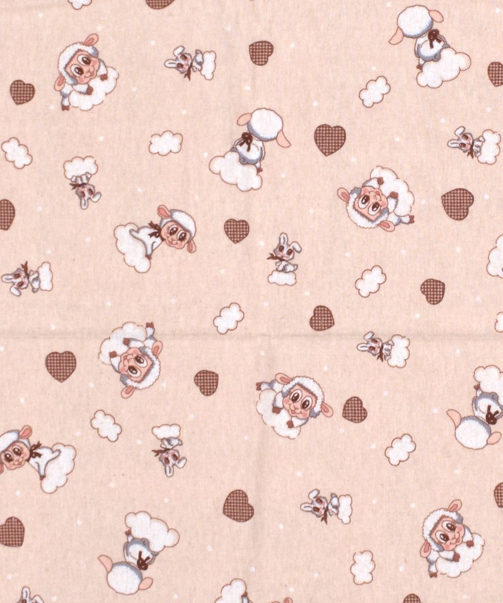 Σεντόνι Λίκνου Φανελένιο Μεμονωμένο 80x110εκ. Προβατάκι