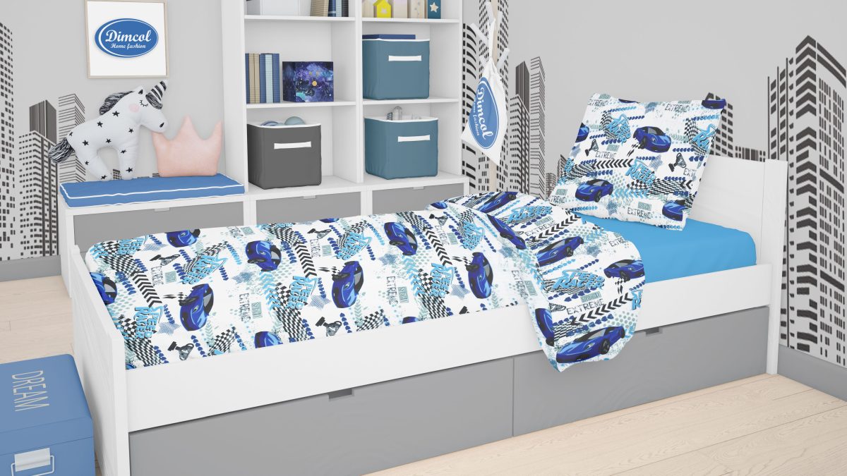 DimCol - ΣΗΜΑΝΤΙΚΟ: Σε περίπτωση διαφοράς τιμής από το κατάστημα ισχύει παντα και μόνο η τιμή του καταστήματος Παπλωματοθήκη Polycotton Μονή 160x240εκ. Speed Racer 29