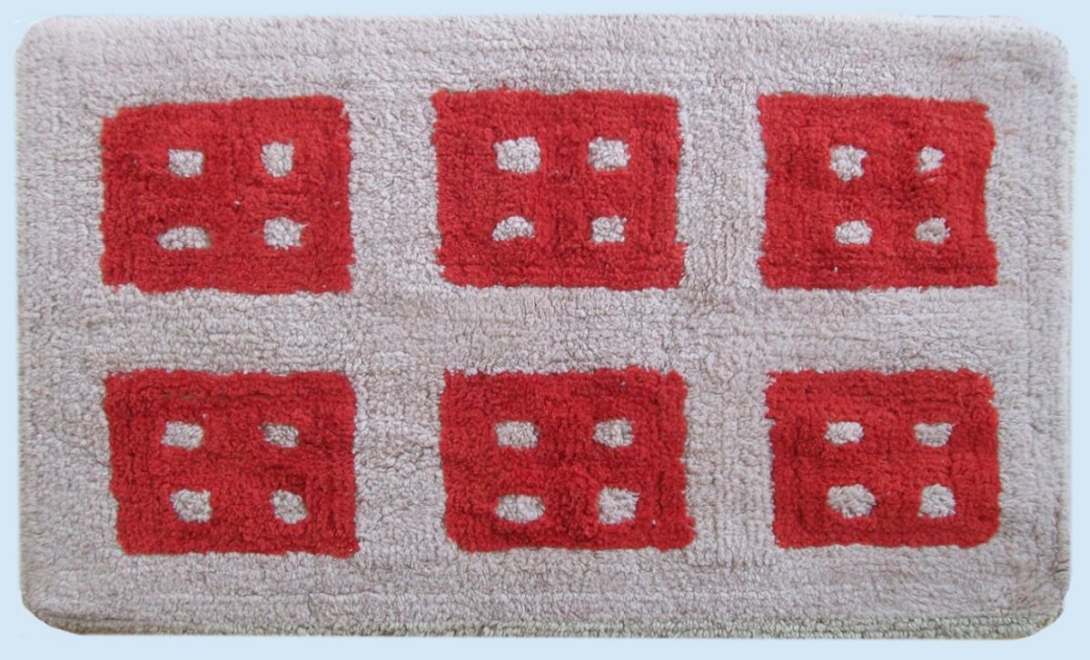 DimCol Ταπέτο Μπάνιου Βαμβακερό 50x85εκ. Παράθυρο Beige Dimcol (Ύφασμα: Βαμβάκι 100%, Χρώμα: Κόκκινο) - DimCol - 1531713307500080