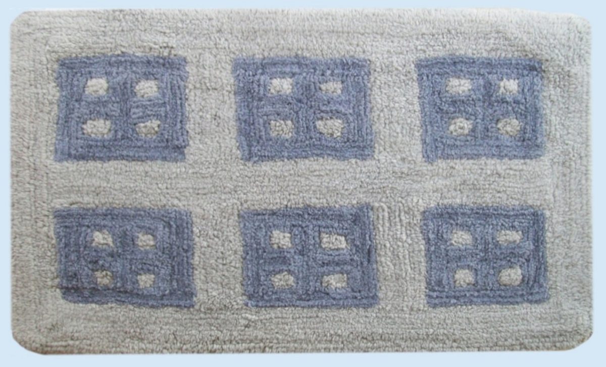 Ταπέτο Μπάνιου Βαμβακερό 50x85εκ. Παράθυρο Grey Dimcol (Ύφασμα: Βαμβάκι 100%, Χρώμα: Γκρι) - DimCol - 1531713307500072