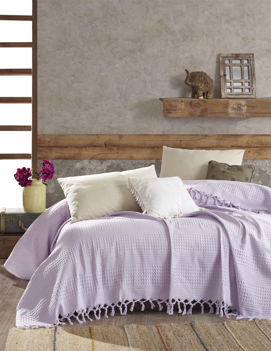Κουβέρτα Πικέ Βαμβακερή Υπέρδιπλη 220x240εκ. Dobby Lila