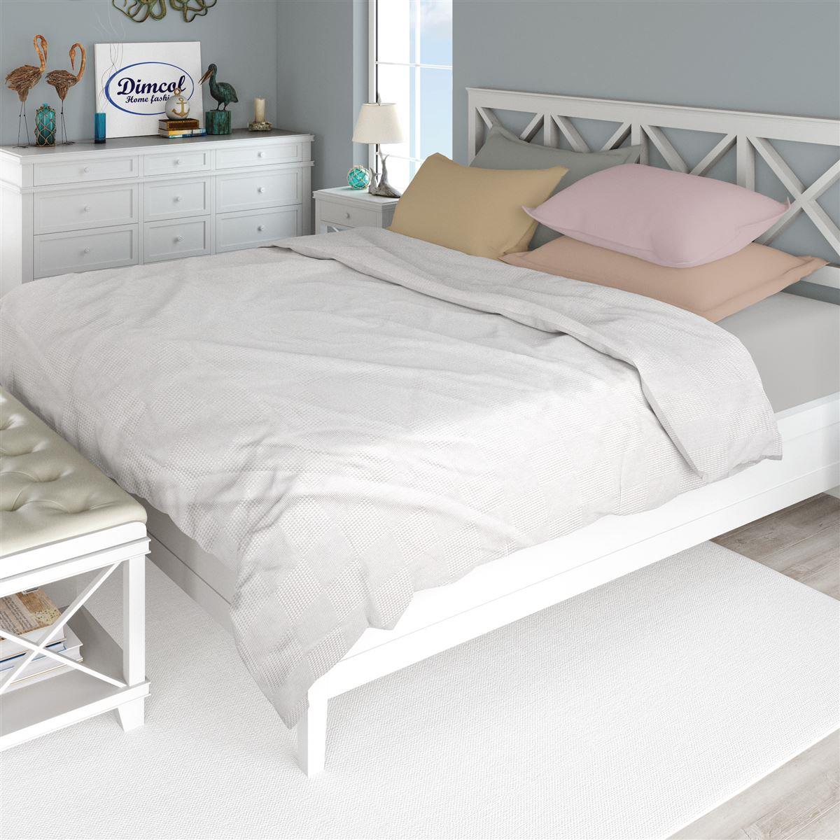 DimCol Κουβέρτα Βαμβακερή Μονή 165x250εκ. Πικέ White Dimcol (Ύφασμα: Βαμβάκι 100%, Χρώμα: Λευκό, Μέγεθος: Μονά) - DimCol - 33122668005
