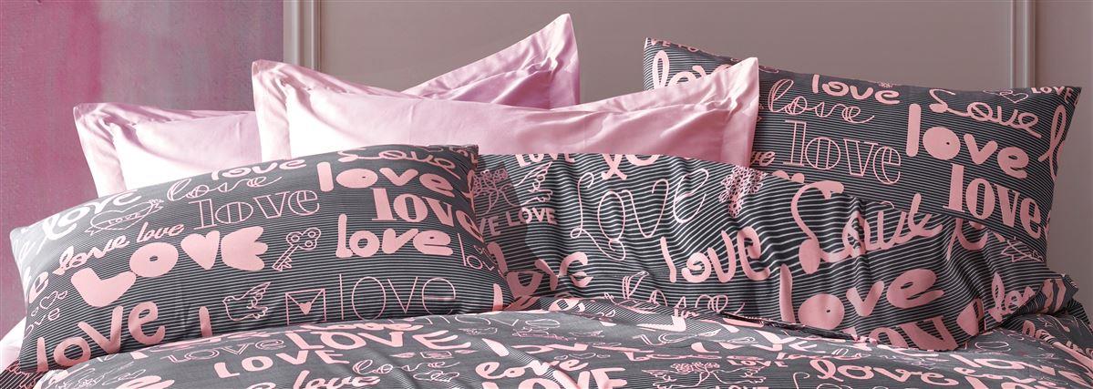 Μαξιλαροθήκη Φάκελος Polycotton 50x70εκ. Αγάπη 299 Grey