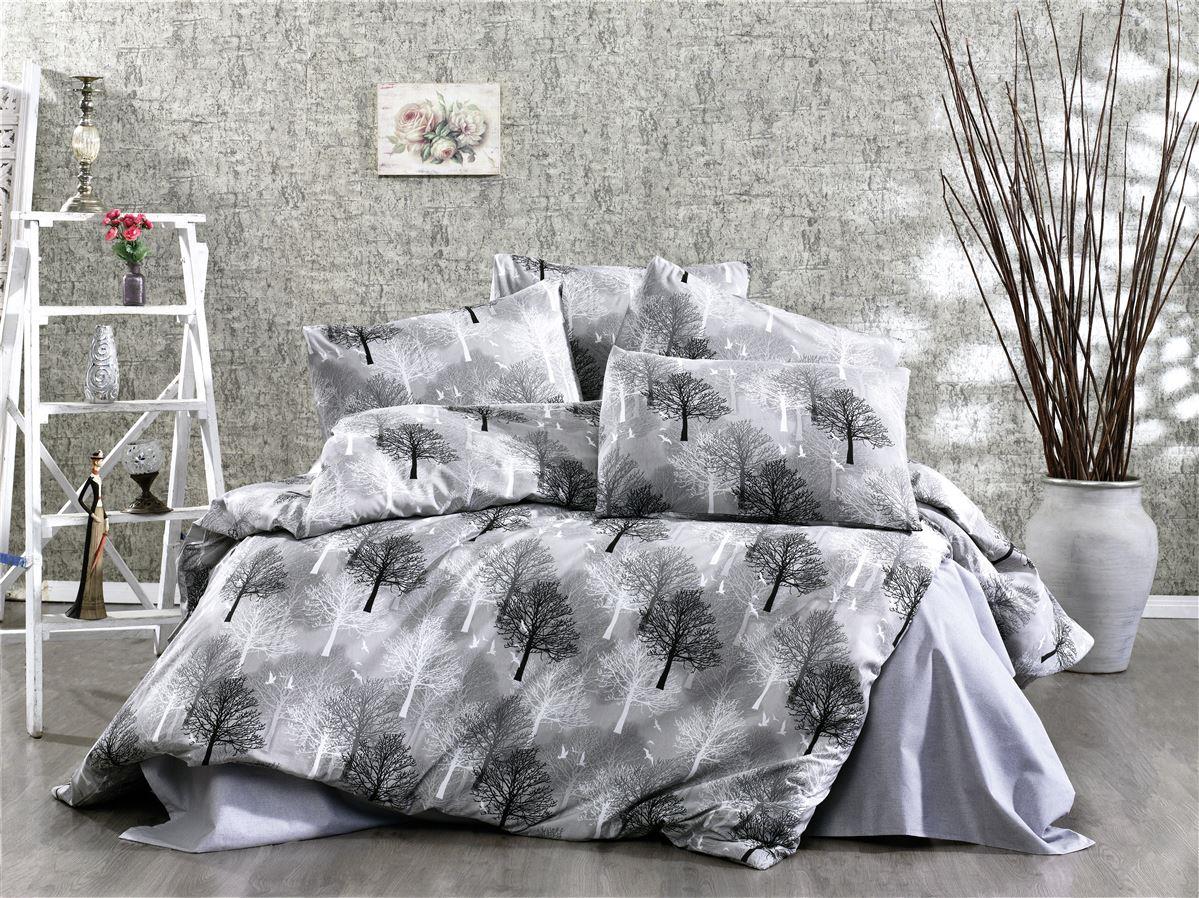 DimCol Σετ Σεντόνια Polycotton Μονά 160x240εκ. Forest 312 Grey Dimcol (Τύπος κατωσέντονου: Χωρίς Λάστιχο, Χρώμα: Γκρι, Ύφασμα: 70% Βαμβάκι-30% Polyester, Μέγεθος: Μονά) - DimCol - 33312223021
