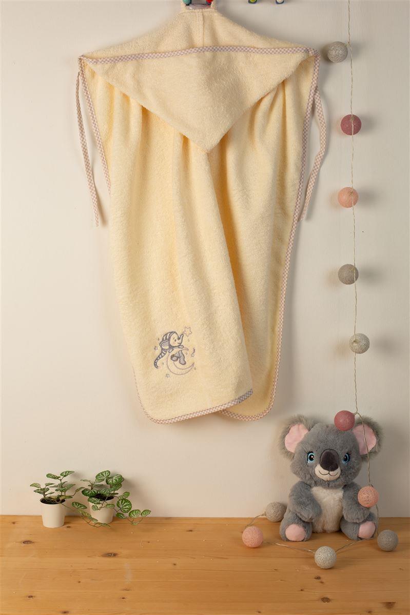 DimCol Κάπα Μπεμπέ Βαμβακερή Εκρού 75x85εκ. Dreaming Elephant 169 DimCol (Ύφασμα: Βαμβάκι 100%, Χρώμα: Εκρού , Μέγεθος: Βρεφικό) - DimCol - 31141429025