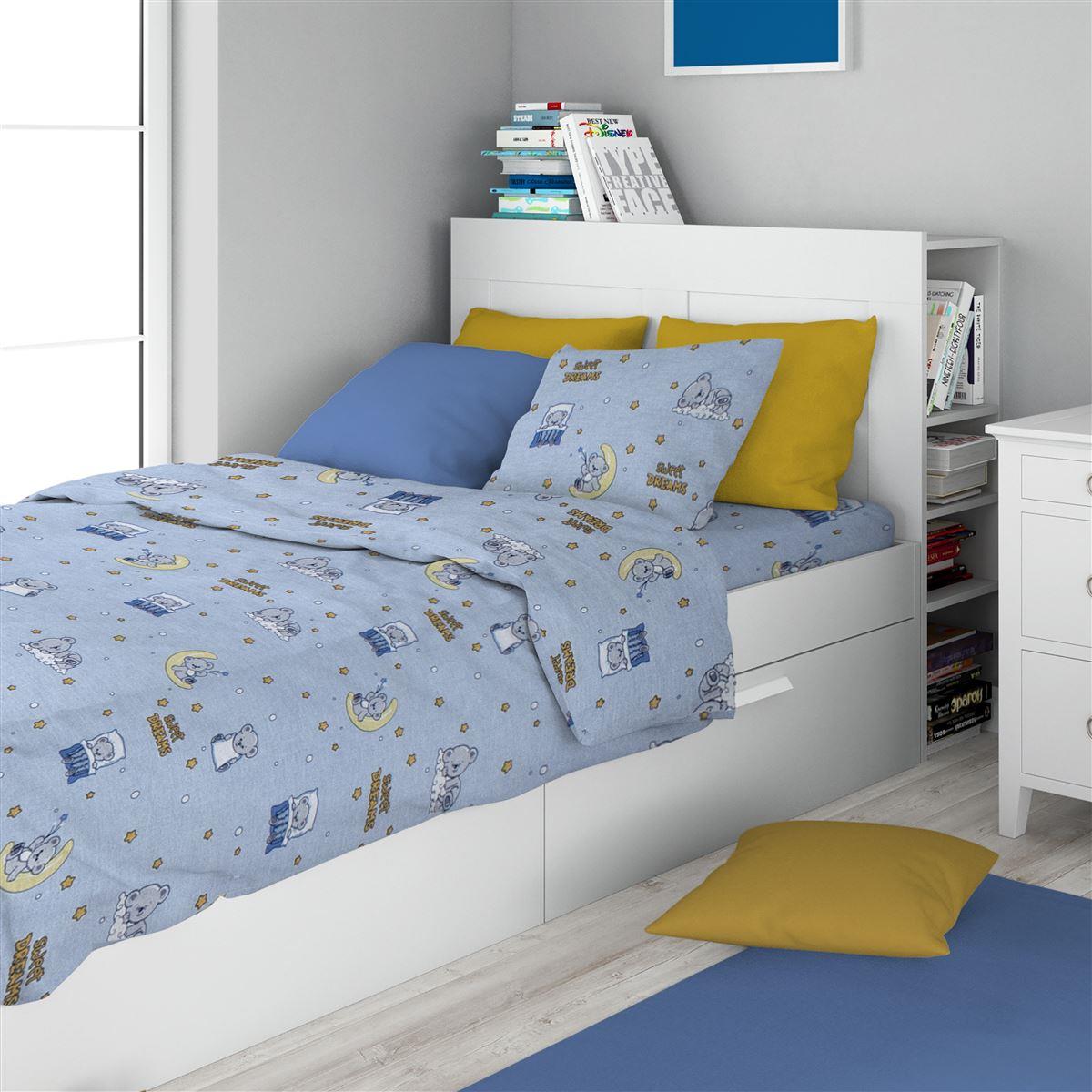 DimCol Σετ Σεντόνια 2τμχ Μονά 160x240εκ. Sweet Dreams 551 Sky Blue DimCol (Ύφασμα: Βαμβάκι 100%, Τύπος κατωσέντονου: Χωρίς Λάστιχο, Χρώμα: Μπλε) - DimCol - 32112123033