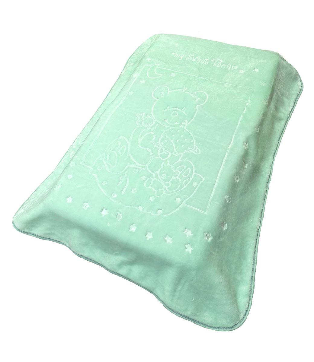 DimCol Κουβέρτα Κούνιας Βελουτέ Polyester 110x140εκ. Sweet Bear 15 Mint DimCol (Ύφασμα: Polyester, Χρώμα: Μέντα, Μέγεθος: Κούνιας) - DimCol - 31472748005