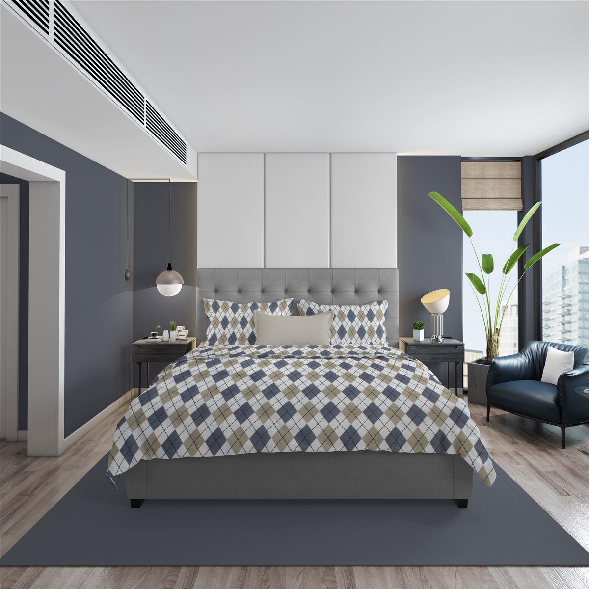 Φανελένια Παπλωματοθήκη Μονή Dimcol Diamond 327 Blue 160×240