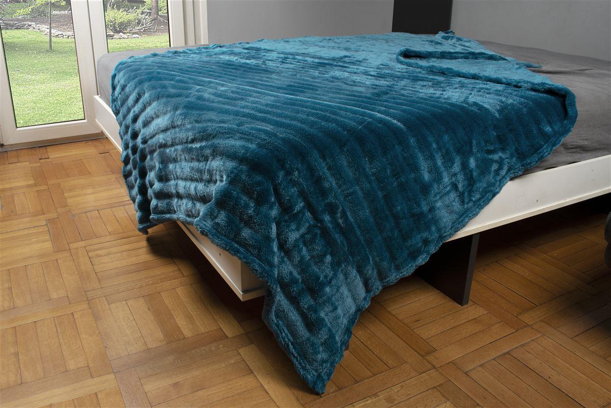 DimCol Κουβέρτα Coral Fleece Polyester Υπέρδιπλη 220x240εκ. Ριγέ 13 Petrol DimCol (Ύφασμα: Polyester, Χρώμα: Πετρόλ , Μέγεθος: Υπέρδιπλα) - DimCol - 33432524002