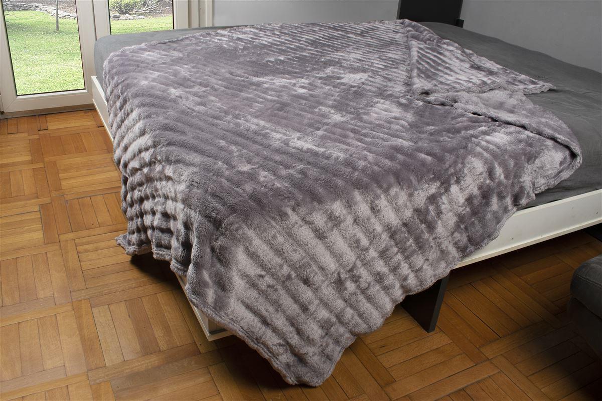 DimCol Κουβέρτα Coral Fleece Polyester Μονή 160x220εκ. Ριγέ 16 Grey DimCol (Ύφασμα: Polyester, Χρώμα: Γκρι, Μέγεθος: Μονά) - DimCol - 33432506003